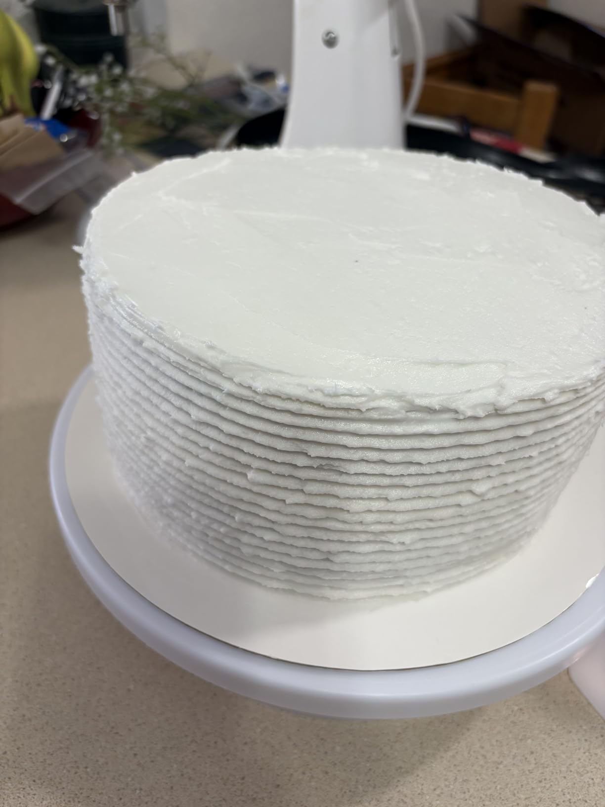 Kootek Cake Decorating Kit Baking Supplies Set Cake Turntable with 2 Frosting Straight Angled Spatula 3 Icing Smoother Scrapers Baking Accessories Tools for Beginners and Pros, White customer photo 2