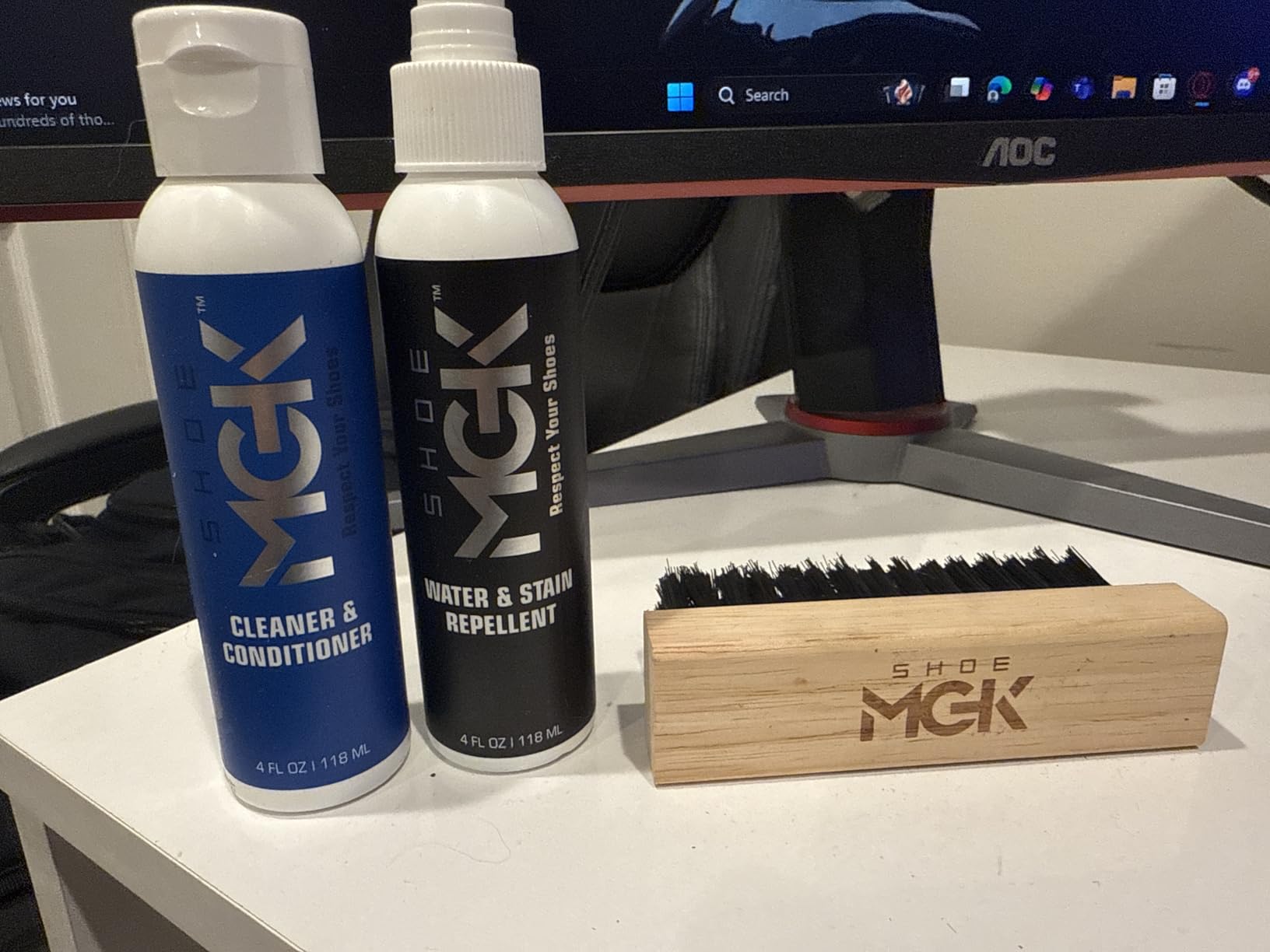 Clean & Protect Shoe Care Kit Shoe Cleaner & Conditioner, Water & Stain Repellent, and Brush customer photo 2