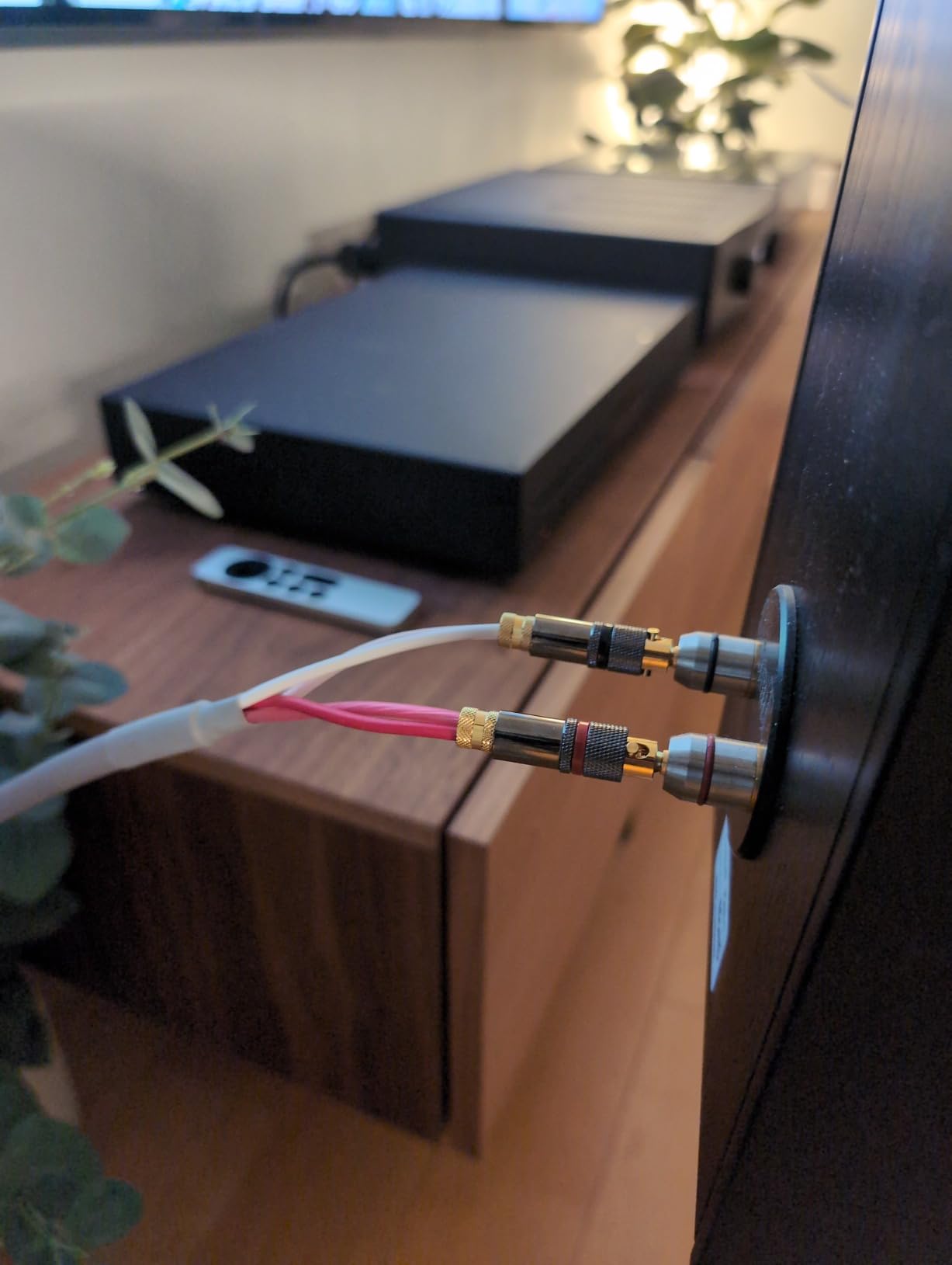 Blue Jeans Cable Canare 4S11 Speaker Cable, with Ultrasonically-Welded Bi-Wire Terminations (One Cable - for one Speaker); Assembled in The USA (6 Foot, Grey, Two Bananas to Four Bananas) customer photo 1