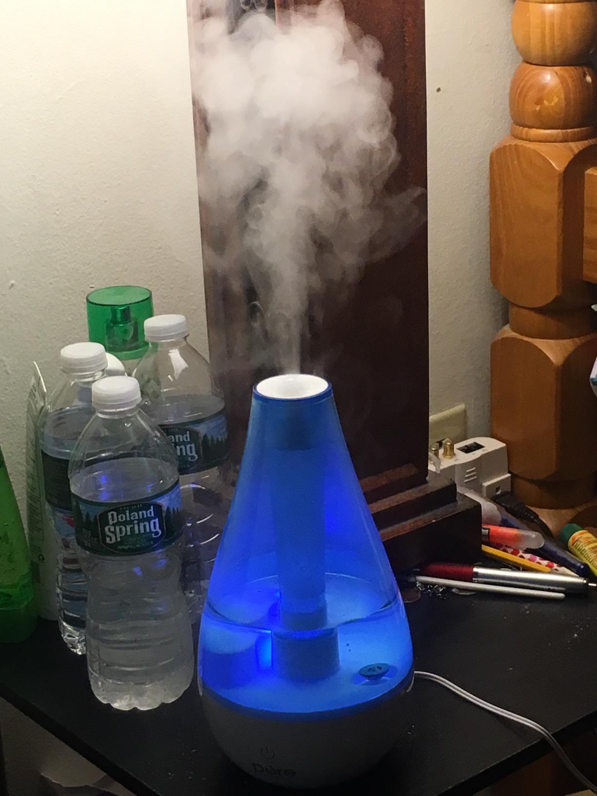 Pure Enrichment MistAire Studio Ultrasonic Cool Mist Humidifier - Small & Compact, Overnight Operation, 2 Mist Settings, Optional Night Light, & Auto Shut-Off - For Offices, Plants & Small Spaces customer photo 2