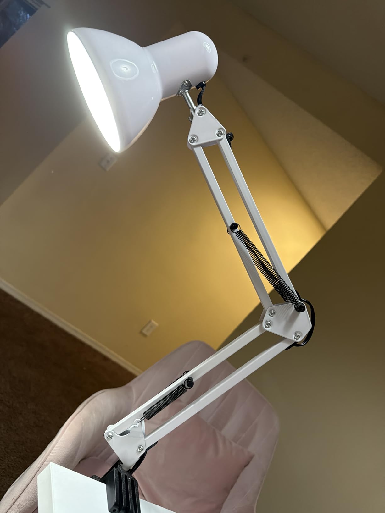 TORCHSTAR Metal Desk Lamp with Clamp, Swing Arm, Architect Adjustable Gooseneck Table Lamp, Clip Desk Lights for Home Office, Work, Study, Reading, E26 Base, Multi-Joint, Black customer photo 1