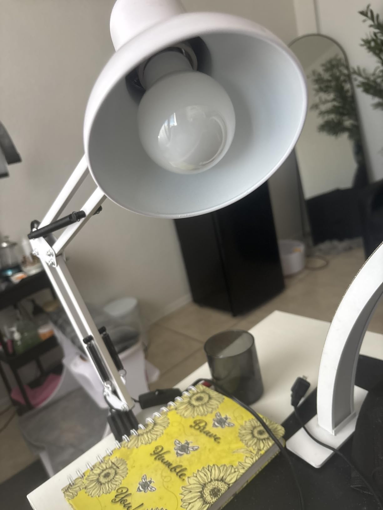 TORCHSTAR Metal Desk Lamp with Clamp, Swing Arm, Architect Adjustable Gooseneck Table Lamp, Clip Desk Lights for Home Office, Work, Study, Reading, E26 Base, Multi-Joint, Black customer photo 2