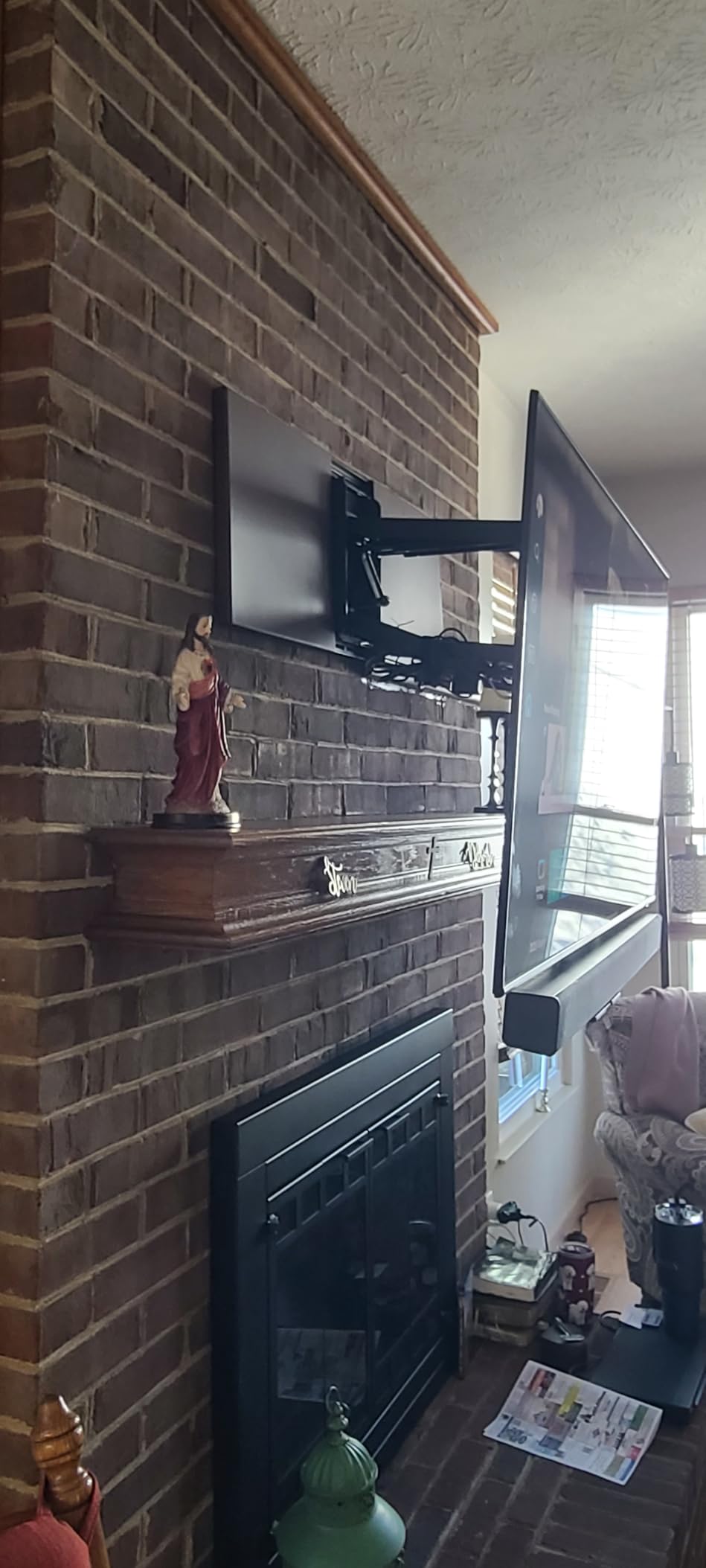 MantelMount MM700 Premier Fireplace TV Mount Pull Down Bracket for 50