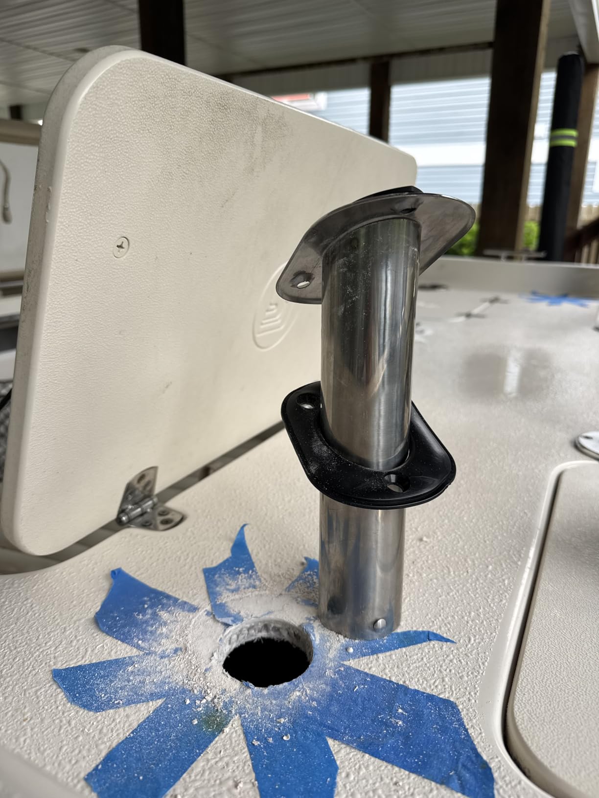 Hoffen 2Pcs Boat Stainless Steel Fishing Rod Holder Flush Mount 15/30/90 Degree with PVC Cap, Inner Tube and Gasket customer photo 2