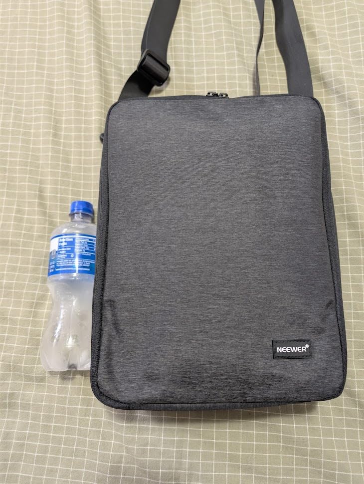 Neewer NW140S Waterproof Camera and Lens Storage Carrying Case 8.7x5.9x12.6 inches Soft Padded Bag for Canon Nikon Sony DSLR, 4 Lens or Flash, Trigger, Battery Accessories(Grey) customer photo 1