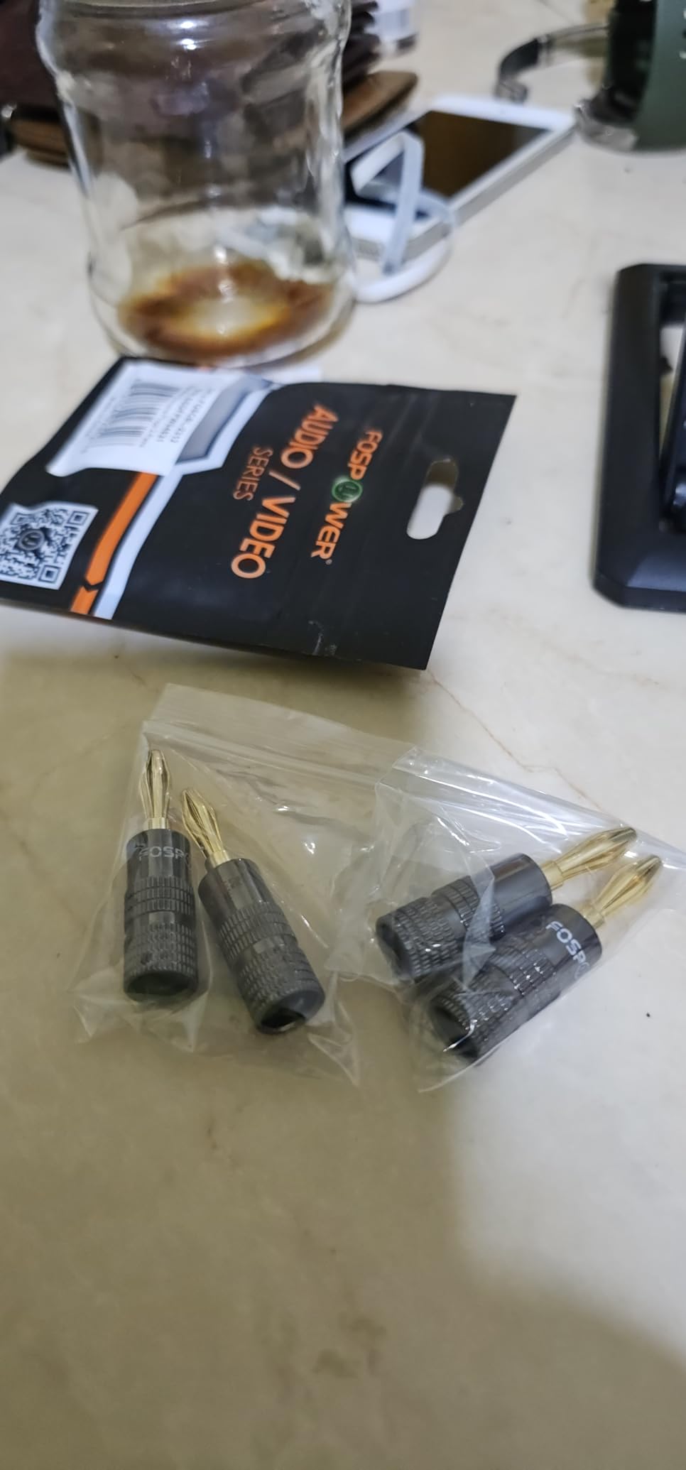 FosPower Banana Plugs 6 Pairs / 12 pcs, Closed Screw 24K Gold Plated Banana Speaker Plug Connectors for Speaker Wire, Wall Plate, Home Theater, Audio/Video Receiver, Amplifiers and Sound Systems customer photo 1