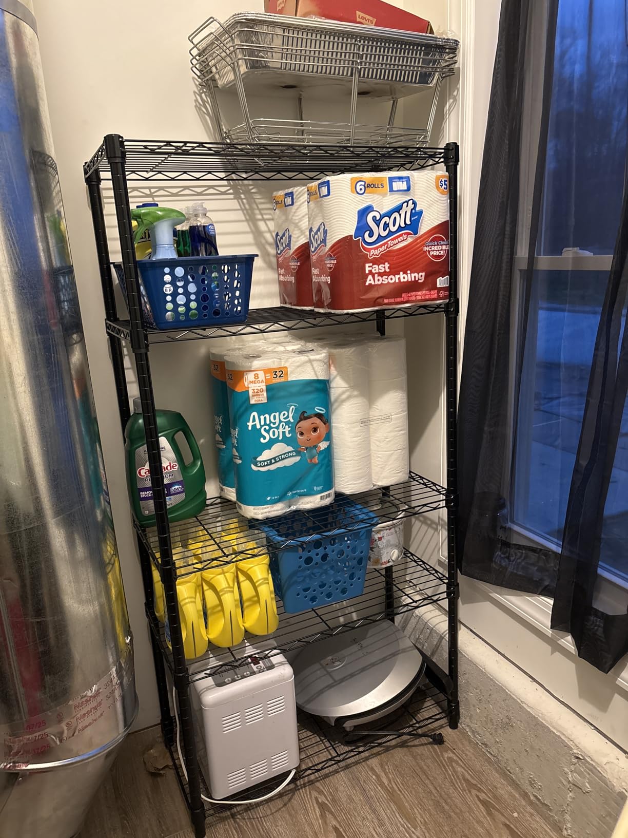 Amazon Basics 5-Shelf Heavy Duty Garage Shelving Storage Rack with 4