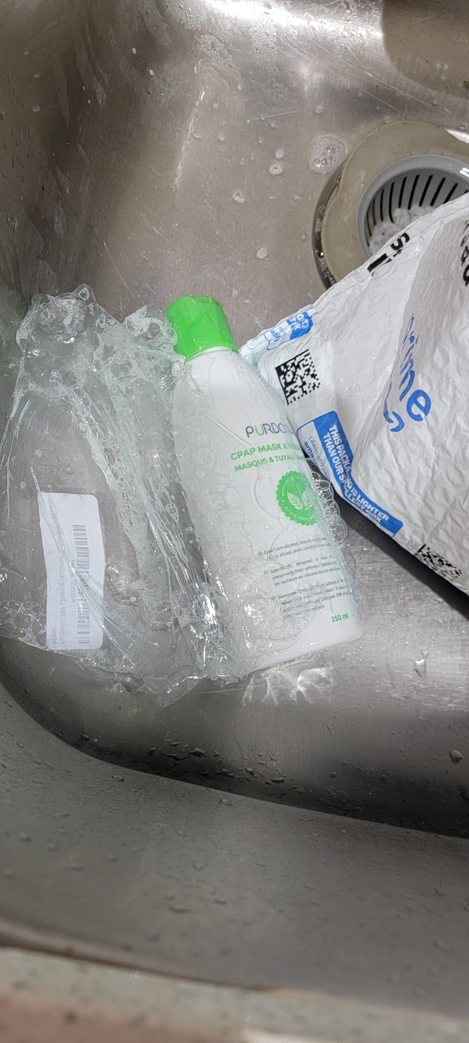 Purdoux CPAP Mask & Hose Soap Unscented(Pack of 3 Bottles, 250ML / 8.4OZ Green Tea-Mint)-CPAP Supplies, CPAP Accessories, CPAP Soap Cleaner for CPAP Machine customer photo 2