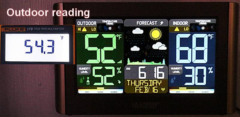 La Crosse Technology Weather Station with Customizable Alerts, Weather Forecast, Temperature, Dew Point, Humidity, Time, Heat Index, Large Display, Adjustable Brightness, Wireless customer photo 1