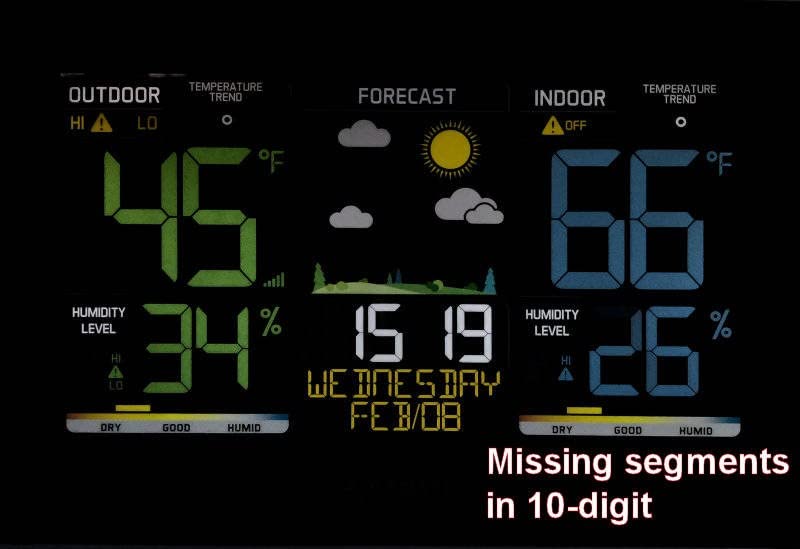 La Crosse Technology Weather Station with Customizable Alerts, Weather Forecast, Temperature, Dew Point, Humidity, Time, Heat Index, Large Display, Adjustable Brightness, Wireless customer photo 2