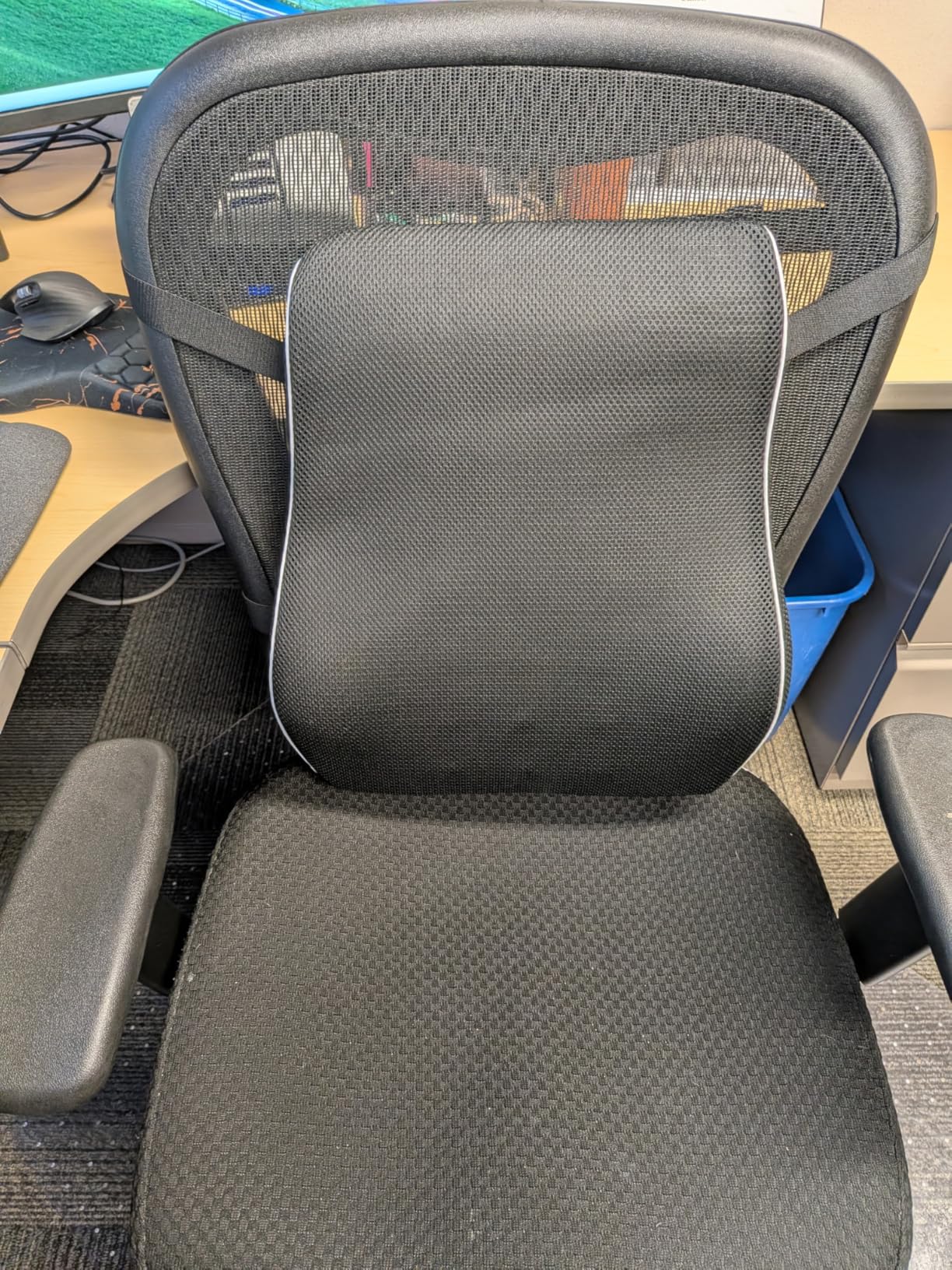 Lumbar Support Pillow for Office Chair - Back Support Pillow for Car, Chair Cushions, Back Pain Relief Improve Posture, Mesh Cover Double Adjustable Straps customer photo 1