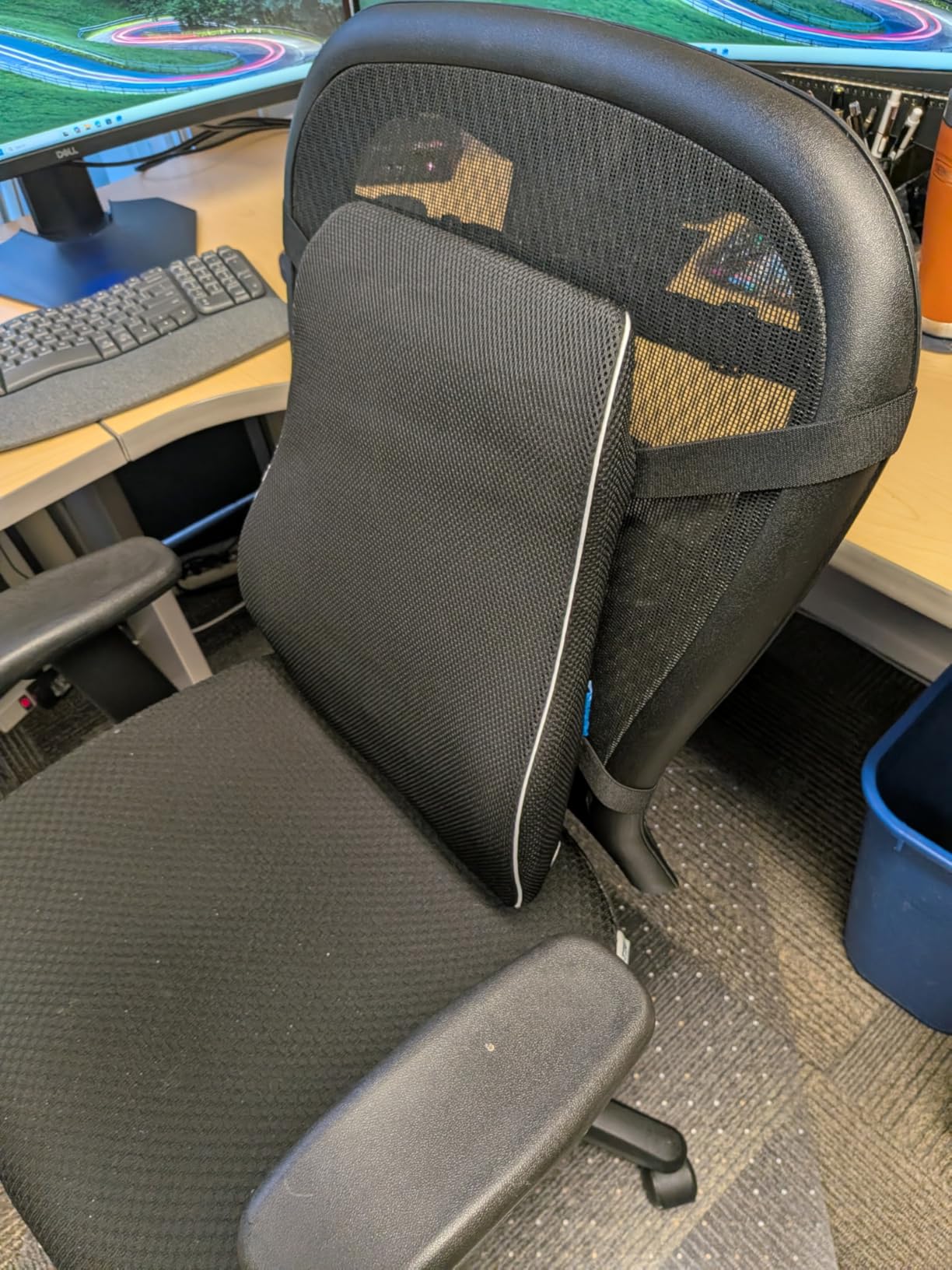 Lumbar Support Pillow for Office Chair - Back Support Pillow for Car, Chair Cushions, Back Pain Relief Improve Posture, Mesh Cover Double Adjustable Straps customer photo 2