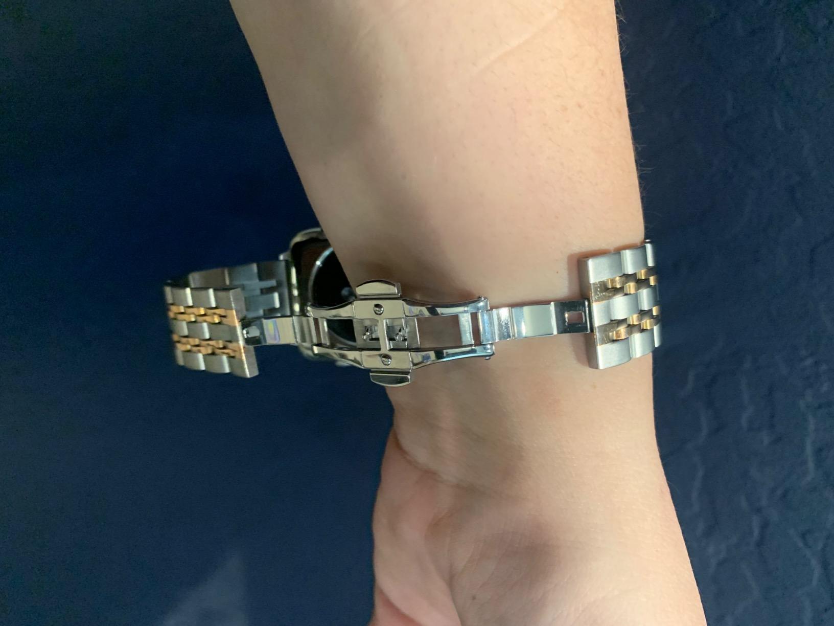 Luxury Stainless Steel Band Compatible with Apple Watch Ultra 3/2/1 (49mm) & Series 11 10 9 8-1 SE 3/2/1 (46/45/44/42/41/40/38mm), Professional Business Dressy Metal Strap with Butterfly Clasp customer photo 1