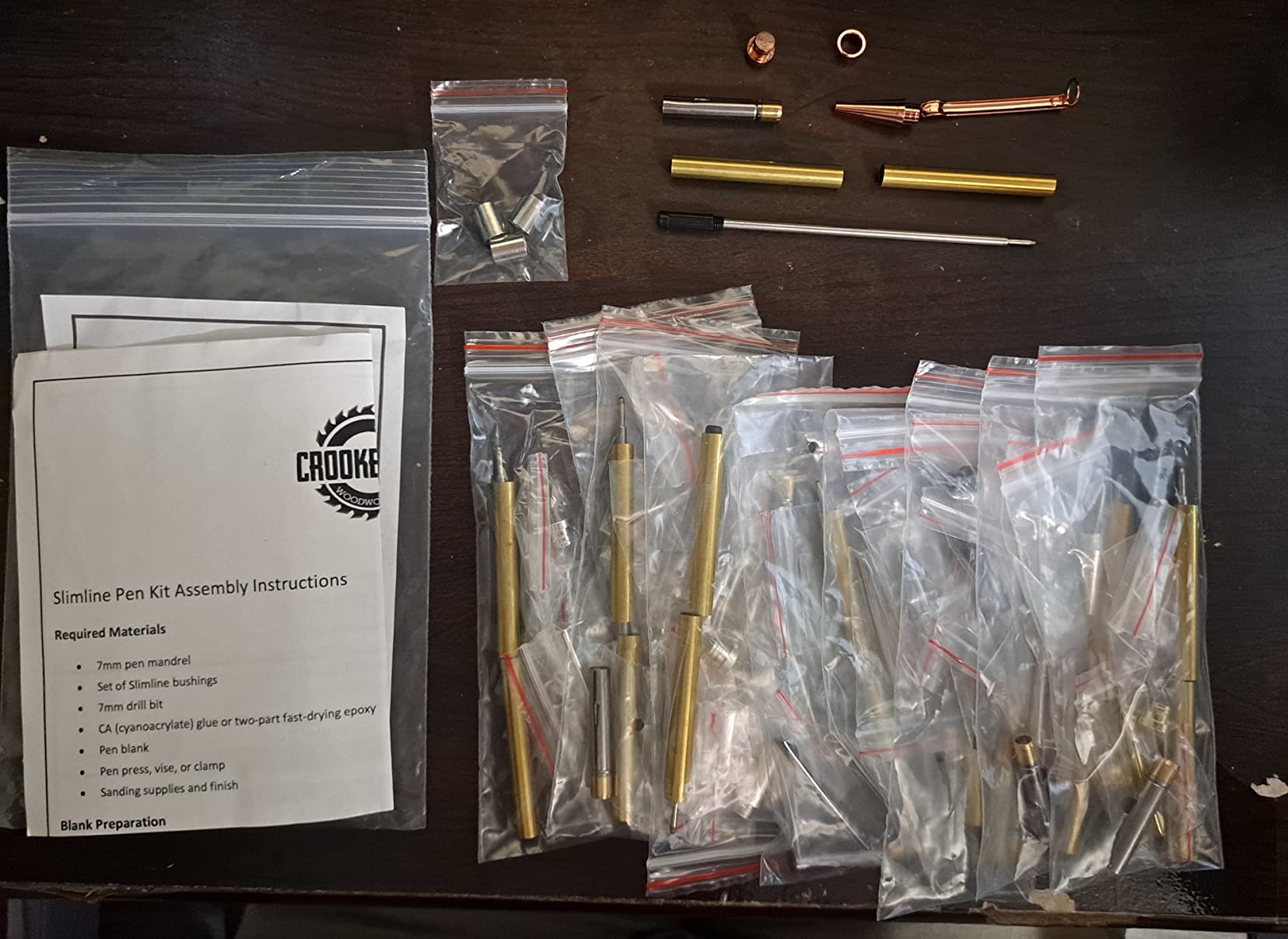 Slimline Woodturning Pen Kits (10-Pack, Mix) w/Bushings customer photo 1