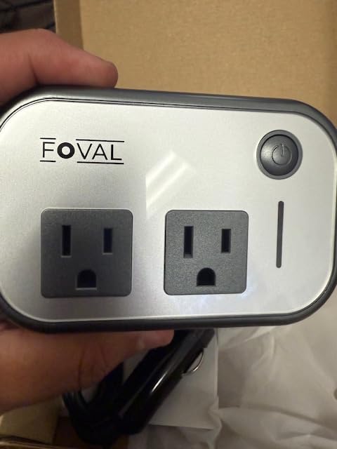 200W Car Power Inverter, FOVAL 12V DC to 110V AC Car Inverte with 4 USB Ports Car Outlet Adapter, Power Inverter for Vehicles, Car Plug Adapter Outlet for Laptop Computer Charger (Gray) customer photo 2