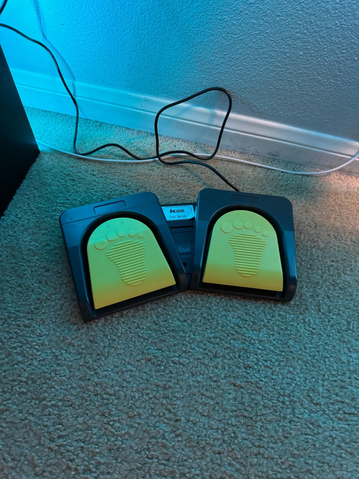 iKKEGOL USB Double 2 Foot Switch Control Pedal Video Game Customized PC Keyboard Multimedia Key Free Drive HID customer photo 2