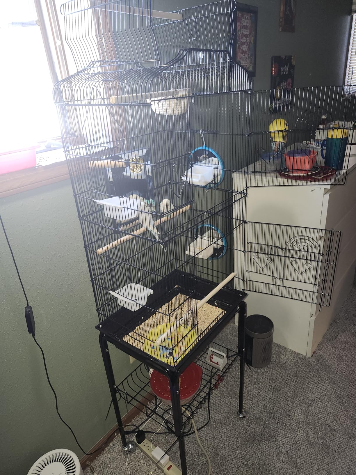 Yaheetech 64'' Bird Cage, Open Top Parakeet Cage w/Slide-Out Tray, Feeders, Detachable Rolling Stand, Bird Cages for Parrot, Cockatiel, Budgie, Parakeets, Lovebird, Small Medium Birds customer photo 1