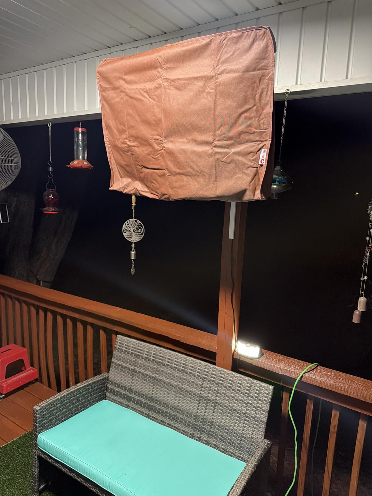 iBirdie Outdoor TV Cover 52 to 55 inch Weatherproof, Cover Size 52''L x 31''H, Waterproof for Outside Flat Screen 52 to 55 inch TV, Black, 600D Thick Fabric Screen Protector with Bottom customer photo 2