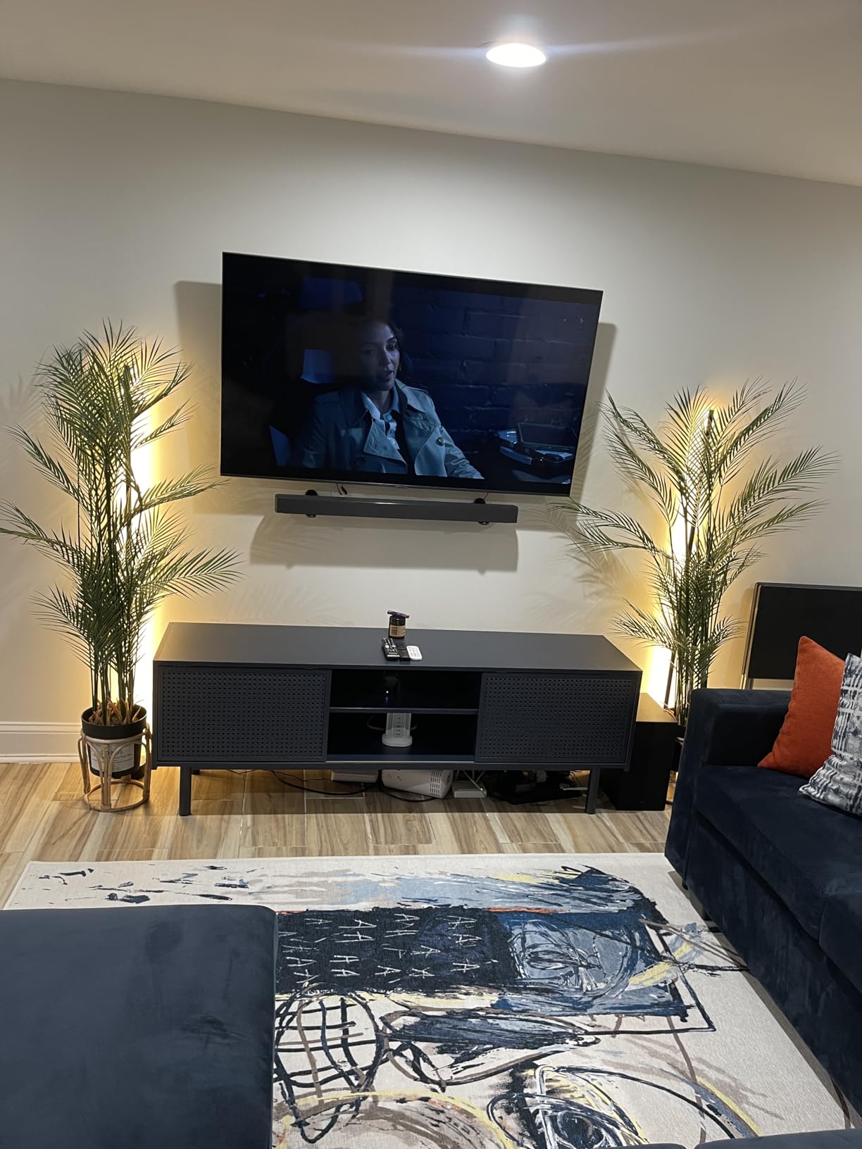 WALI Center Channel Speaker Wall Mount, Universal Soundbar Wall Mount Bracket Hold up to 30 lbs, Arms Extend Adjustment from 7 to 11.5 inch (SLK201), Black customer photo 2