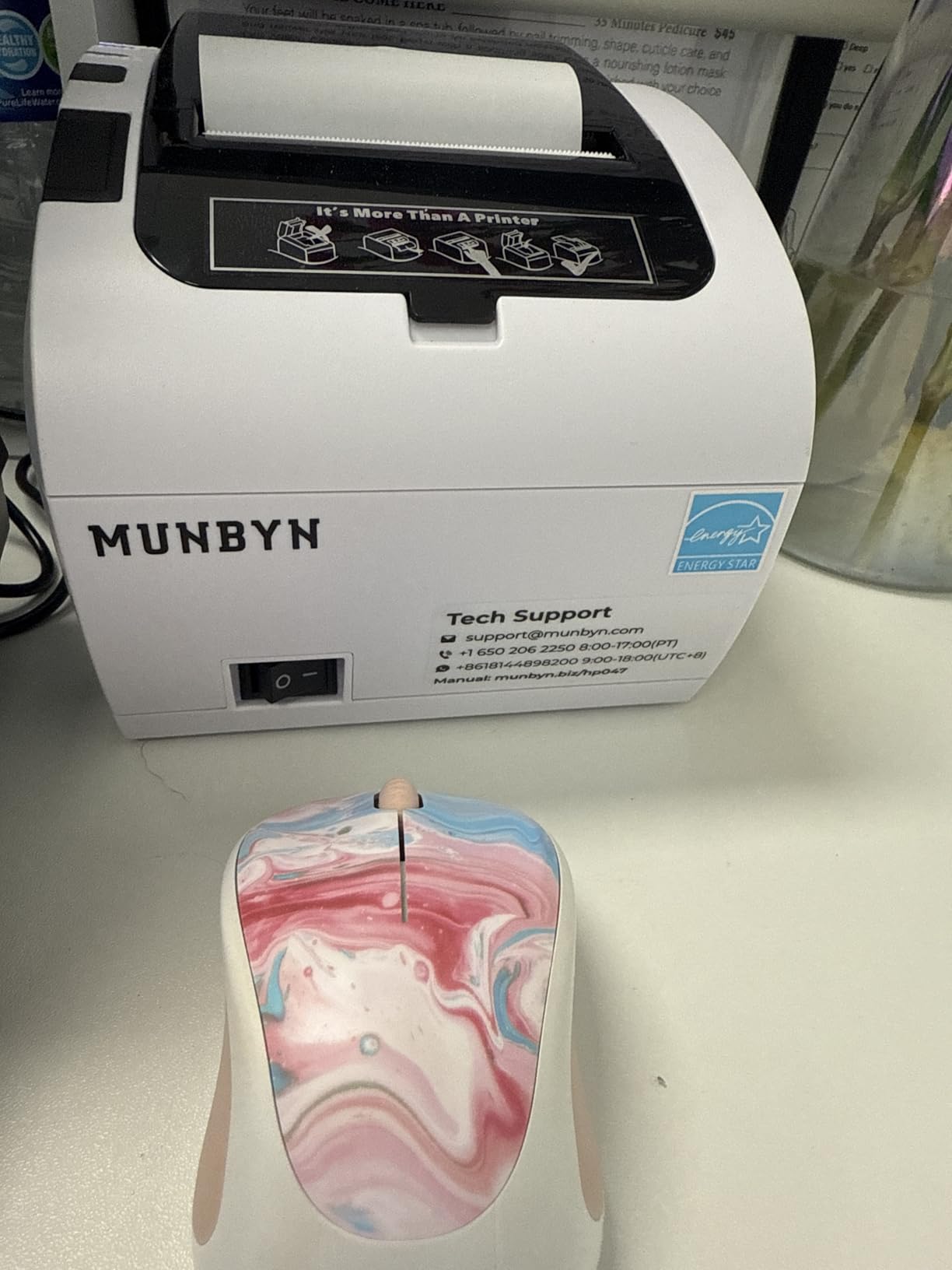 MUNBYN Receipt Printer, Thermal Receipt Printer Works with Windows Mac Chromebook Linux Cash Drawer, USB/Ethernet Port 80mm Printer for POS, High-Speed Auto-Cutter Wall Mount, ESC/POS, ITPP047 customer photo 1