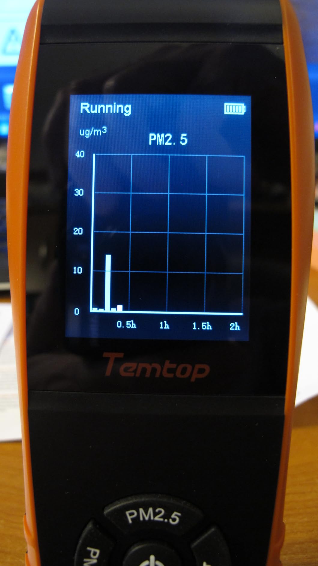 Temtop PM2.5 Monitor P600, Essential Air Particle Meter PM2.5 PM10 Air Quality Tester for Indoor/Outdoor Air Pollution Detection, Particle-Centric Detector w/Data Histogram Display customer photo 1
