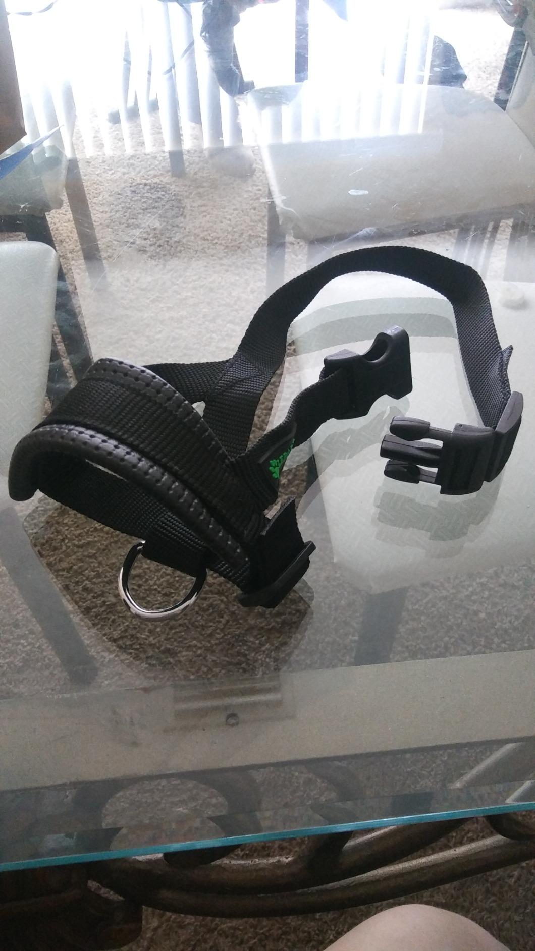 Nylon Dog Muzzle for Small,Medium,Large Dogs Prevent from Biting,Barking and Chewing,Adjustable Loop(L/Black) customer photo 1