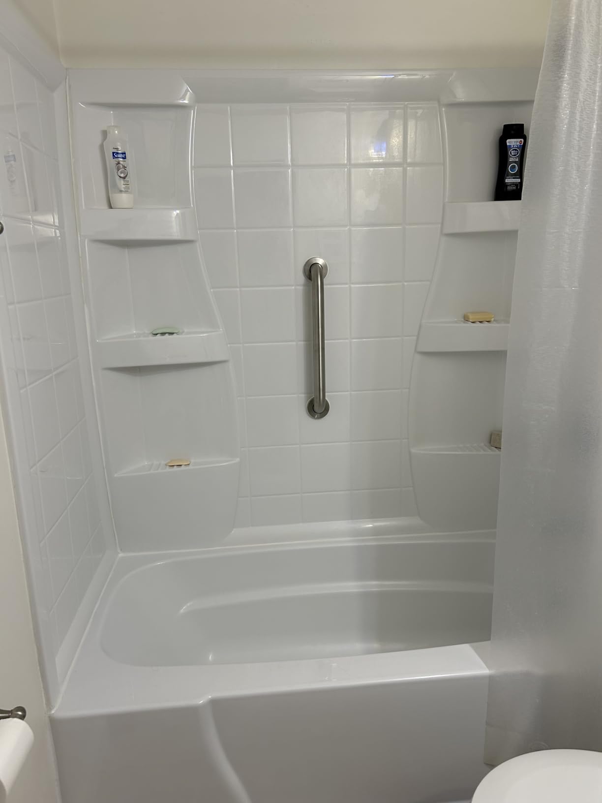 Amazon Basics Bathroom Handicap Safety Grab Bar, 24-inch Length, 1.25 Inch Diameter, Shower, 500LBs Capacity, ADA Compliant, Stainless Steel customer photo 2