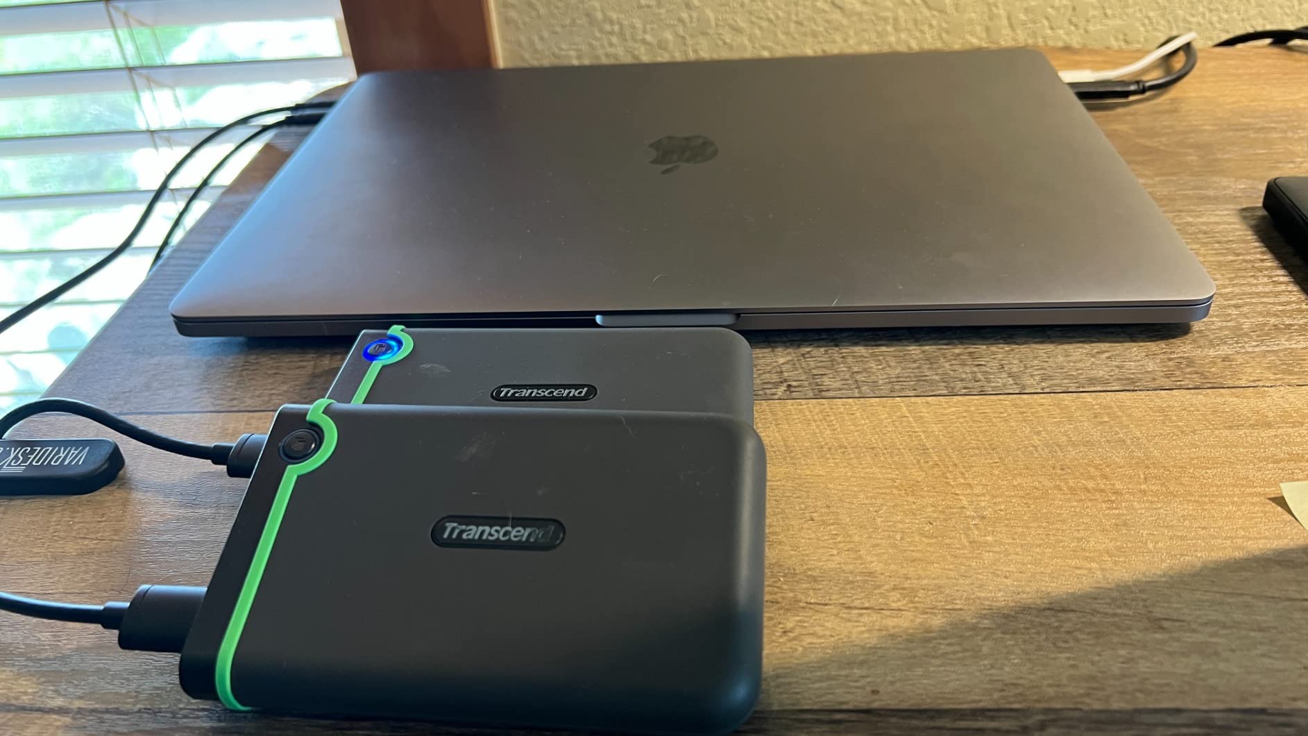 Transcend StoreJet 2TB Rugged External Hard Drive, USB3.1(5Gbps) Portable HDD w/One Touch Auto-Backup Button/Anti-Shock Resistant/Compact&Lightweight/Lightning-Fast Speeds, Iron Gray - TS2TSJ25M3S customer photo 1