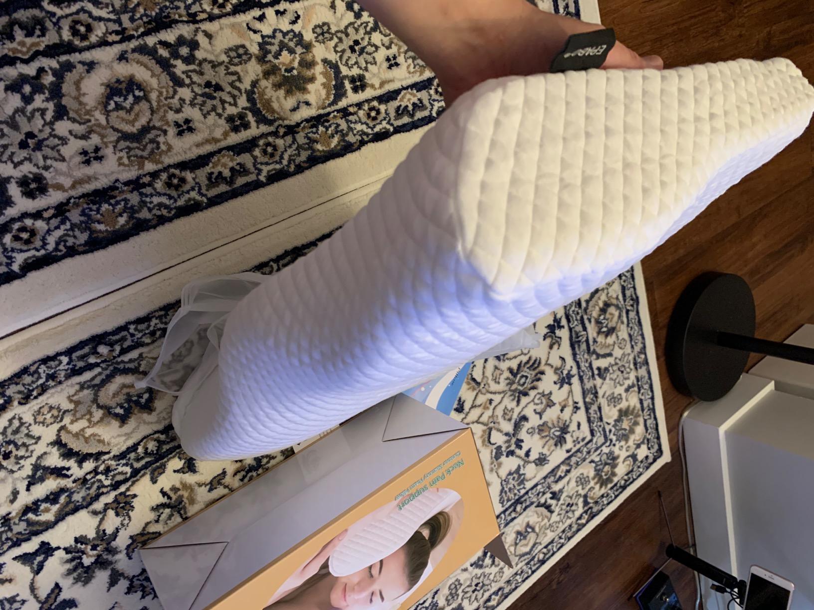 Contour Memory Foam Pillow Orthopedic Sleeping Pillows, Ergonomic Cervical Pillow for Neck Pain - for Side Sleepers, Back and Stomach Sleepers, Free Pillowcase Included (Firm & Queen) customer photo 2