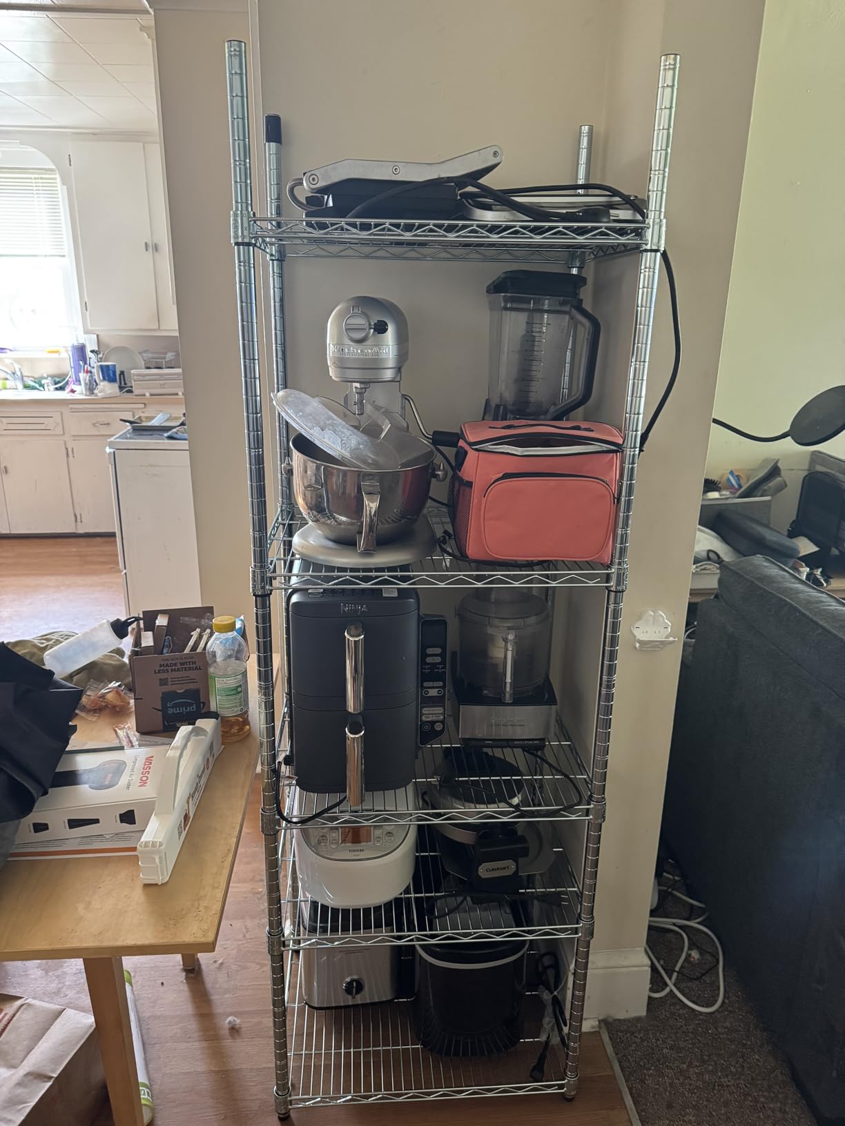 Seville Classics UltraDurable Heavy Duty NSF Solid Steel Wire Rack Storage Unit Organizer for Garage, Warehouse, Office, Restaurant, Classroom, Kitchen, 5-Tier Shelving, 48