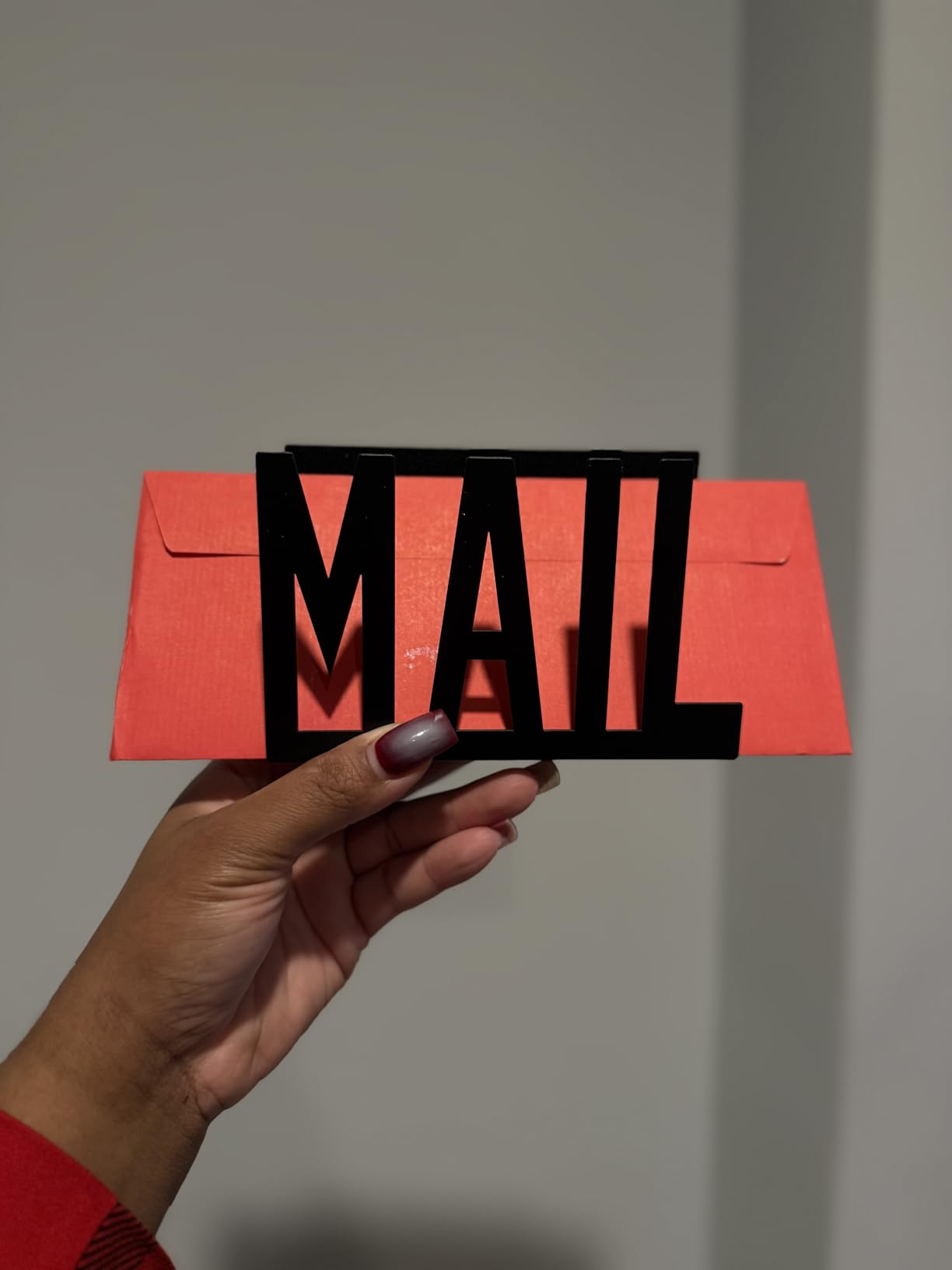 MyGift Mail Holder Organizer Countertop Modern Brass Metal with Cutout MAIL Lettering Design, Office Desktop Envelope and Document Storage Rack customer photo 1