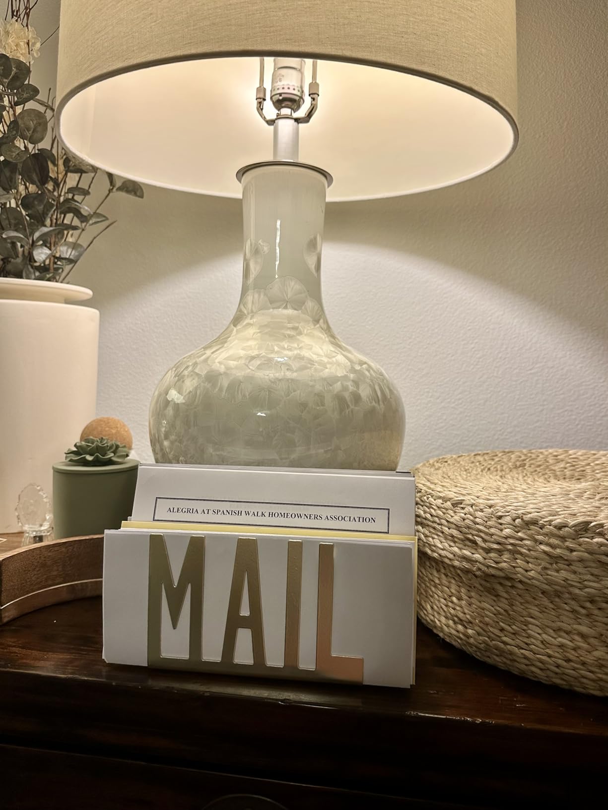 MyGift Mail Holder Organizer Countertop Modern Brass Metal with Cutout MAIL Lettering Design, Office Desktop Envelope and Document Storage Rack customer photo 2