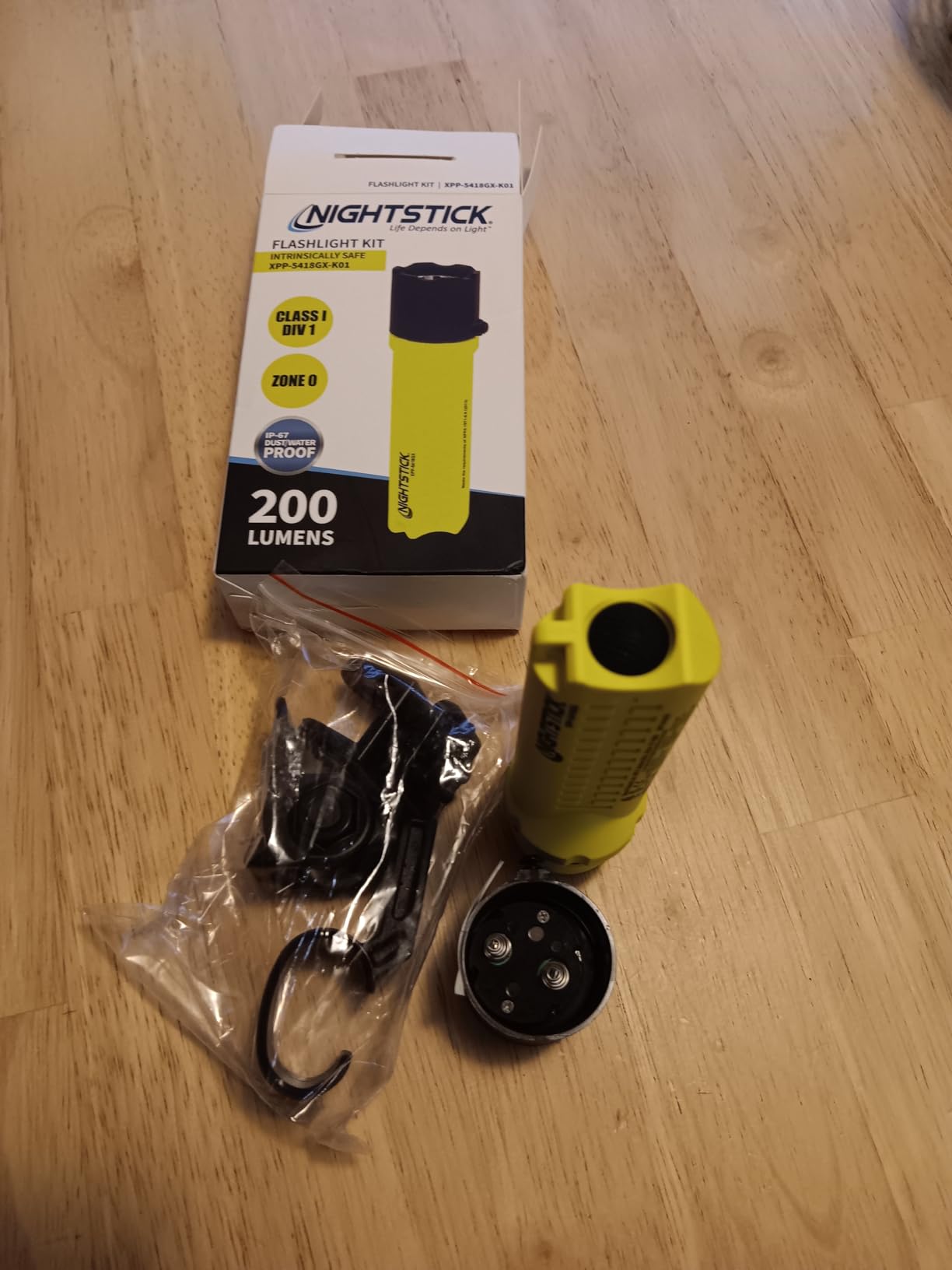 Nightstick XPP-5418GX-K01 Intrinsically Safe Flashlight Kit w/Helmet Mounts - 3 AA (not Included) - Green - UL913 / ATEX customer photo 1