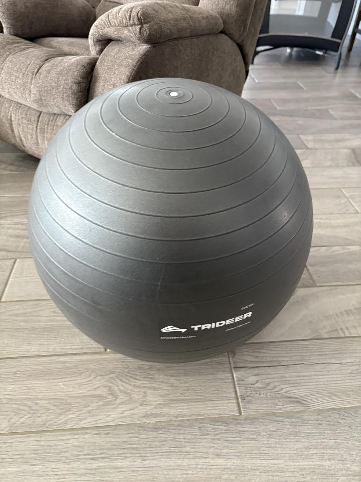 Trideer Exercise Ball for Yoga, Pilates & Fitness - Stability Ball Equipment for Home Gym & Office Chair, Core & Balance Training Accessories, Physical Therapy Equipment, Quick Pump Included, 5 Sizes customer photo 2