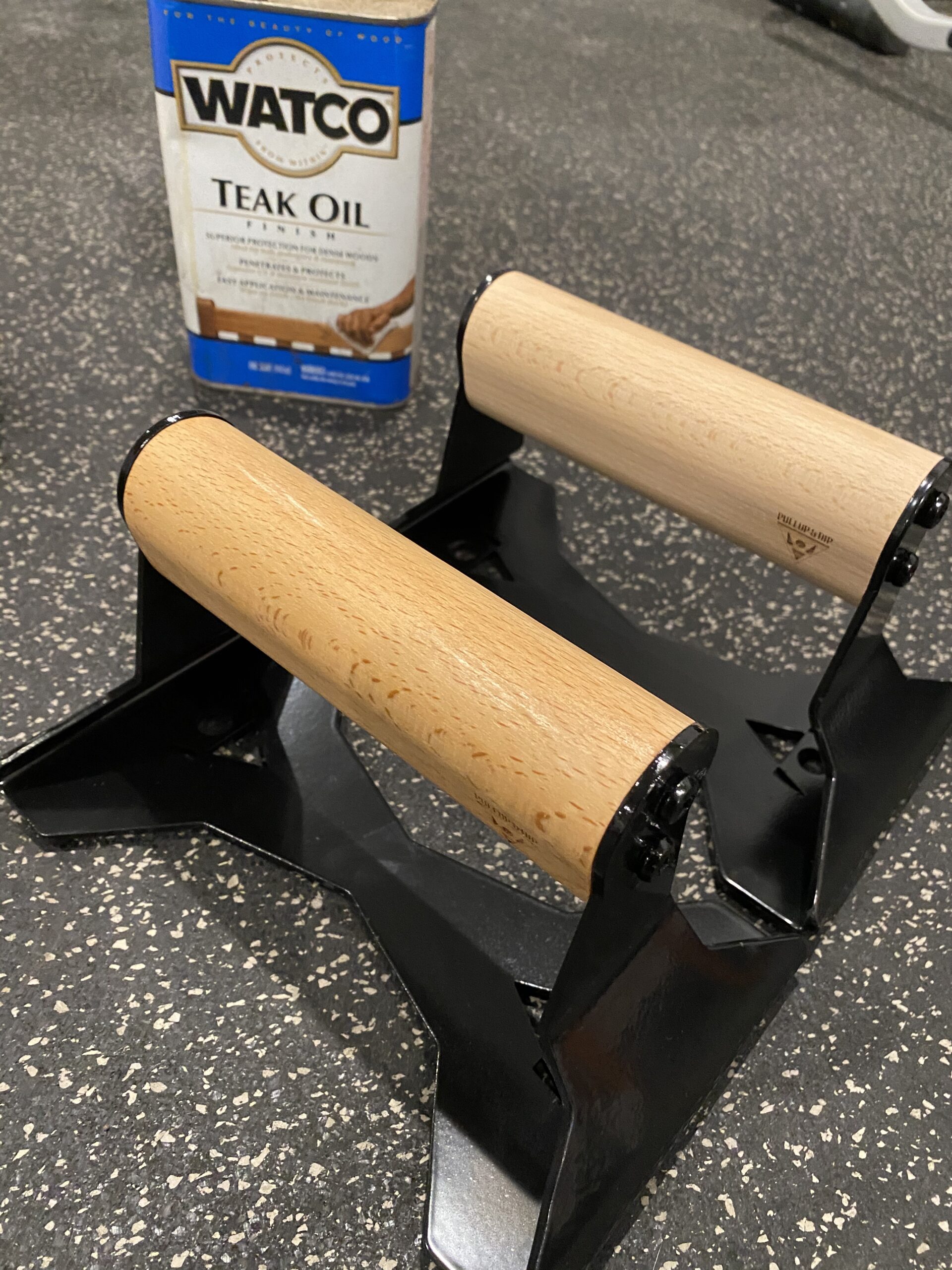 PULLUP & DIP Parallettes - Push Up Handles with Ergonomic Wooden Handles & Heavy-Duty Steel - Non-slip Parallettes Bars for Strength Training and Calisthenics customer photo 2