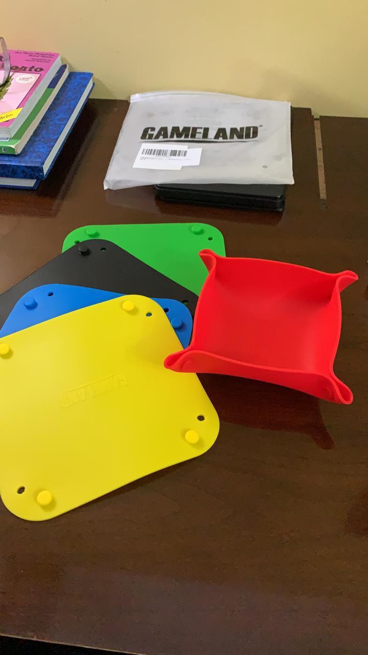 Collapsible Board Game Storage Bowls, Portable Folding Tray Accessory Holds Tabletop Bits, Components, Pieces, Dices for Classic & Modern Gaming, RPG Roleplaying (Macoron Color) customer photo 2