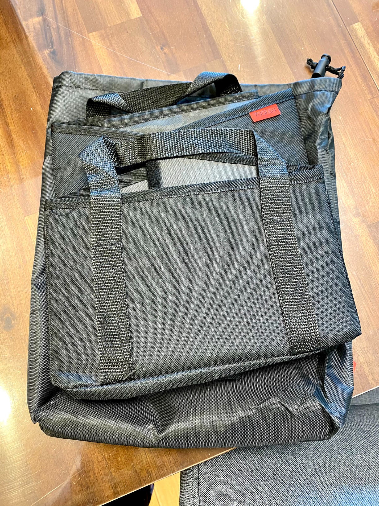 YOOFAN Car Seat Organizer - Passenger Seat Organizer, Collapsible Small Car Seat Storage Organizer for Console Front/Back, Automotive Backseat Organizer with Belt 4 Cup Holders for Kids Accessories customer photo 2