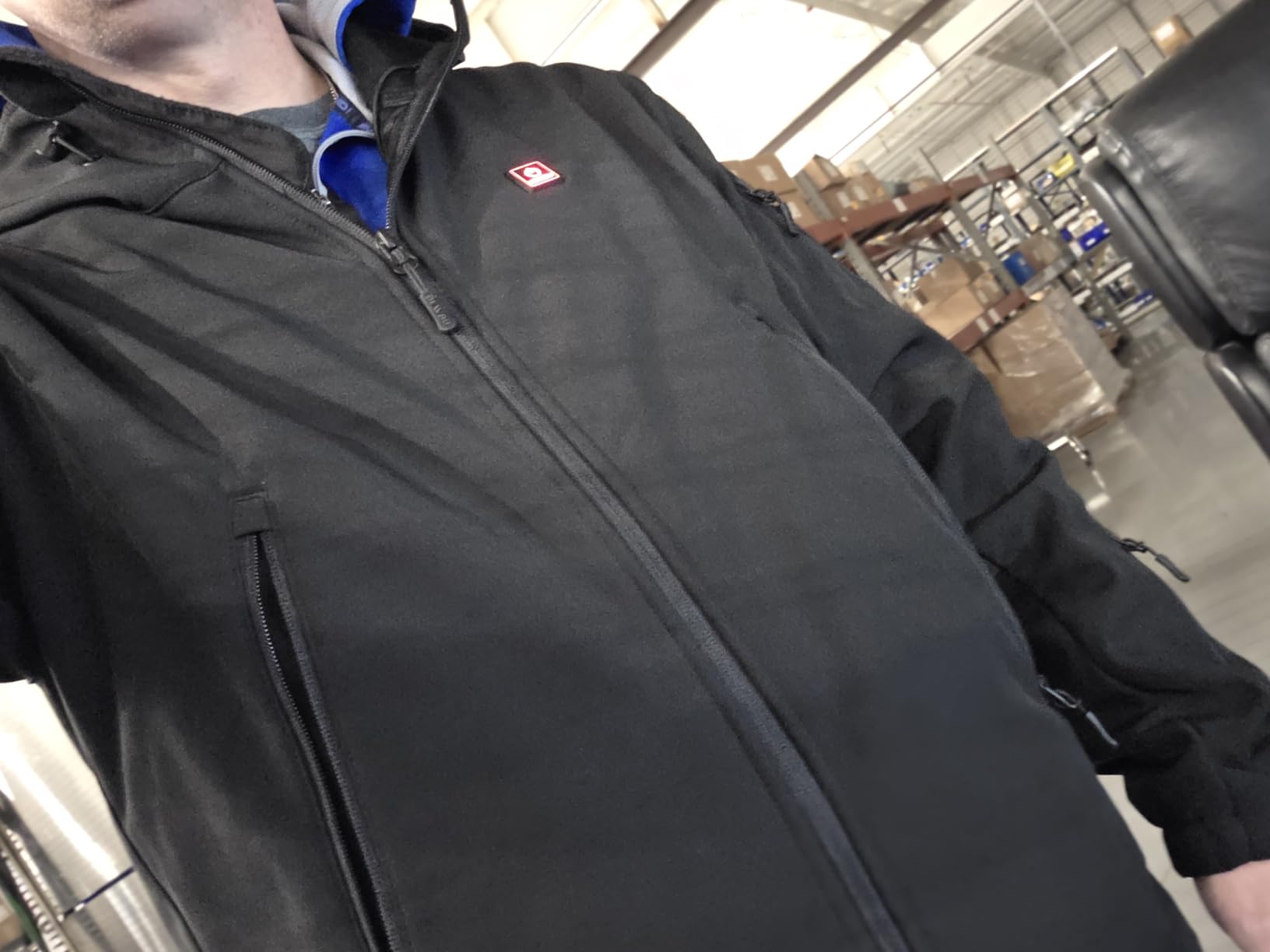 DEWBU Heated Jacket for Men with 12V Battery Pack Winter Outdoor Soft Shell Electric Heating Coat customer photo 2