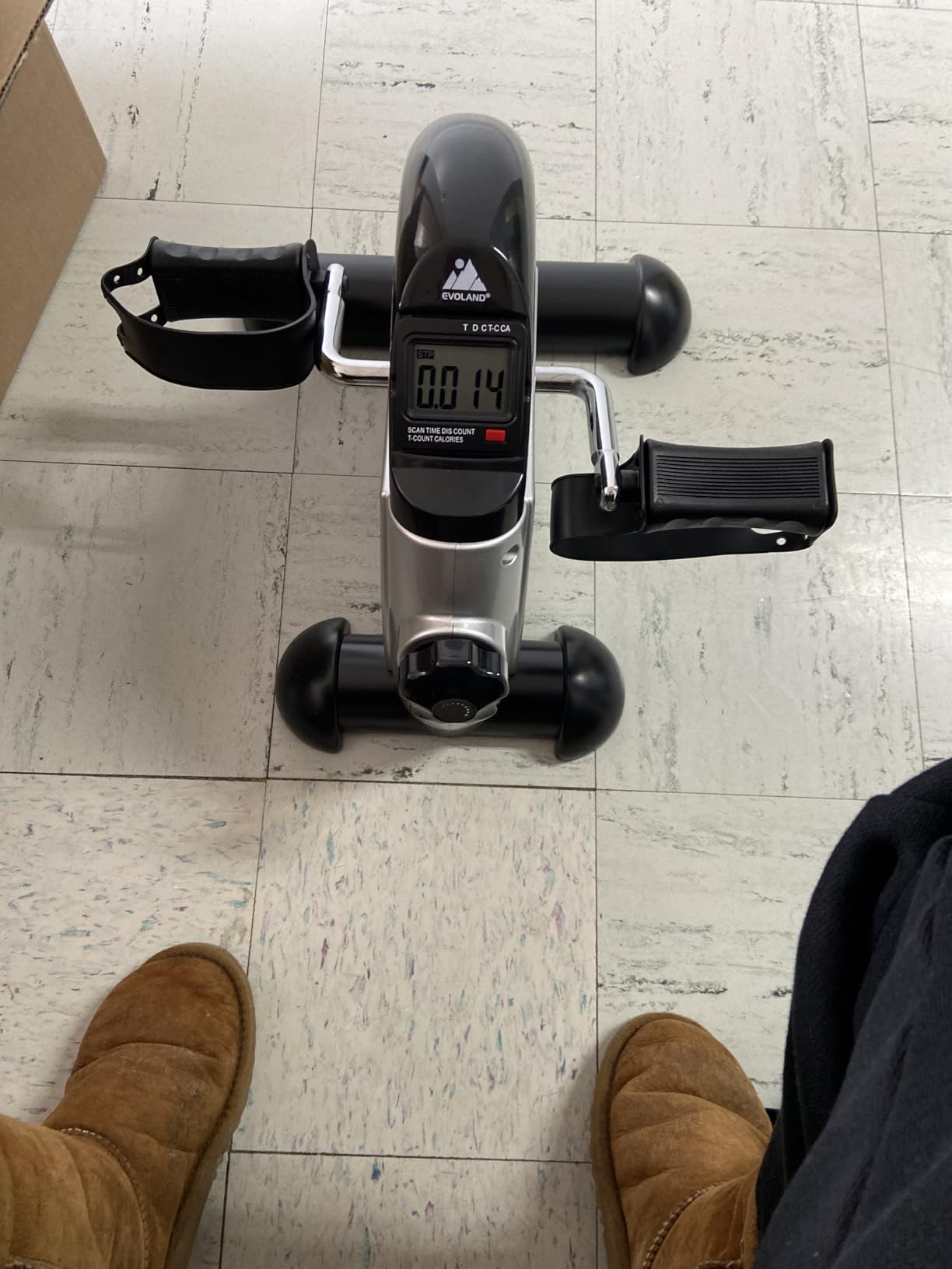 Mini Exercise Bike, himaly Under Desk Bike Pedal Exerciser Portable Foot Cycle customer photo 2