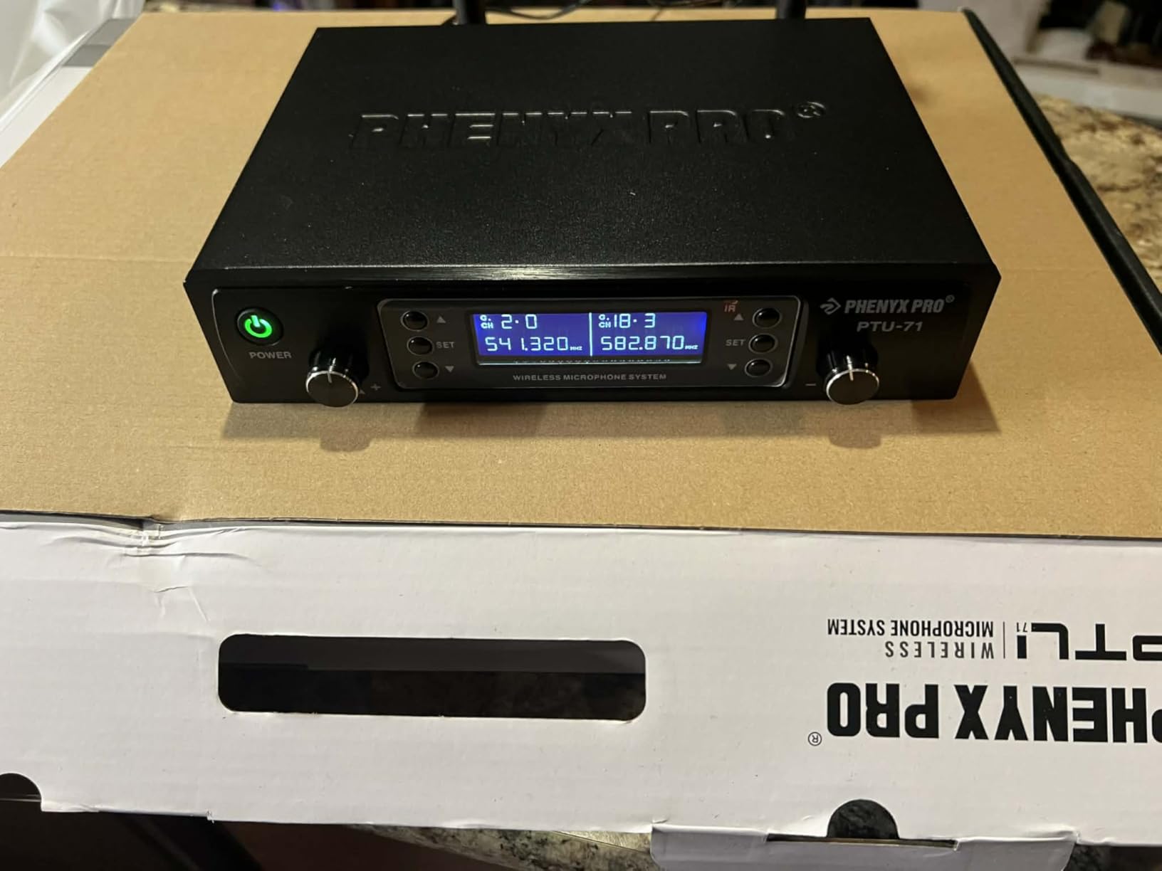 Phenyx Pro Wireless Microphone System, Dual Mic Set with Handheld/Bodypack/Lapel Mics, Auto Scan, 2x100 UHF Frequencies, 328ft Range, Cordless Microphone for Singing, Karaoke, Church(PTU-71-1H1B) customer photo 1