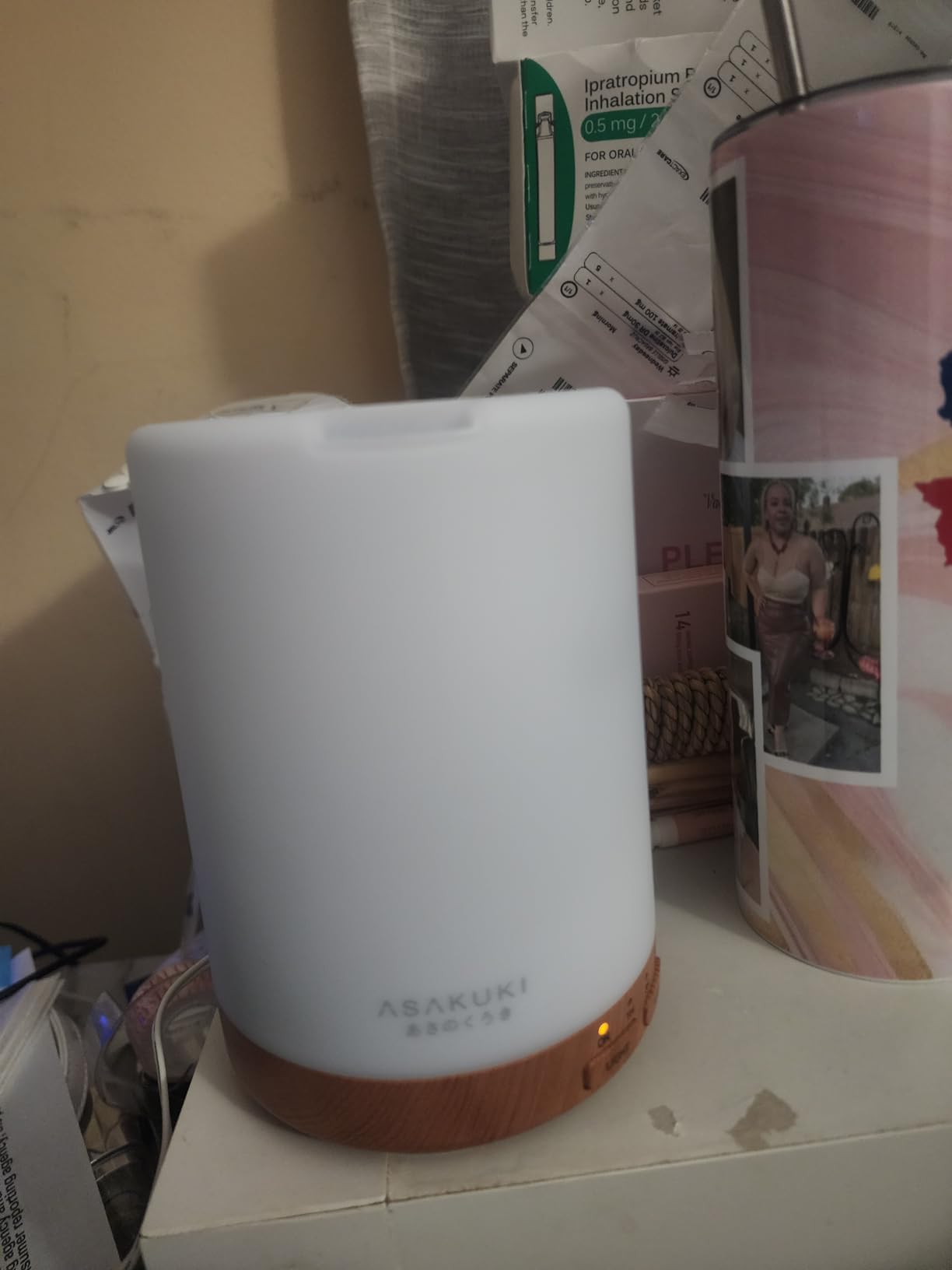 ASAKUKI Essential Oil Diffuser for Home, 300 ml Humidifier with Automatic Shut-Off, Quiet Aromatherapy Diffuser with 7 LED Lights for Living Room, Kitchen, Bedroom, Hotel - Light Brown customer photo 1