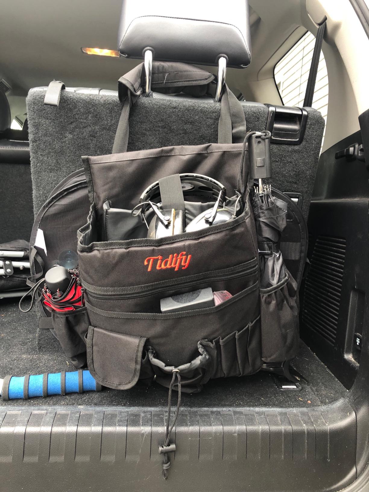 Tidify Car Front Seat Organizer [2025 UPDATED] with Dedicated Tablet and Laptop Storage Stabilizing Side Straps Soft Adjustable Shoulder Strap and Hardened Buckles Your Office Away from Office customer photo 2