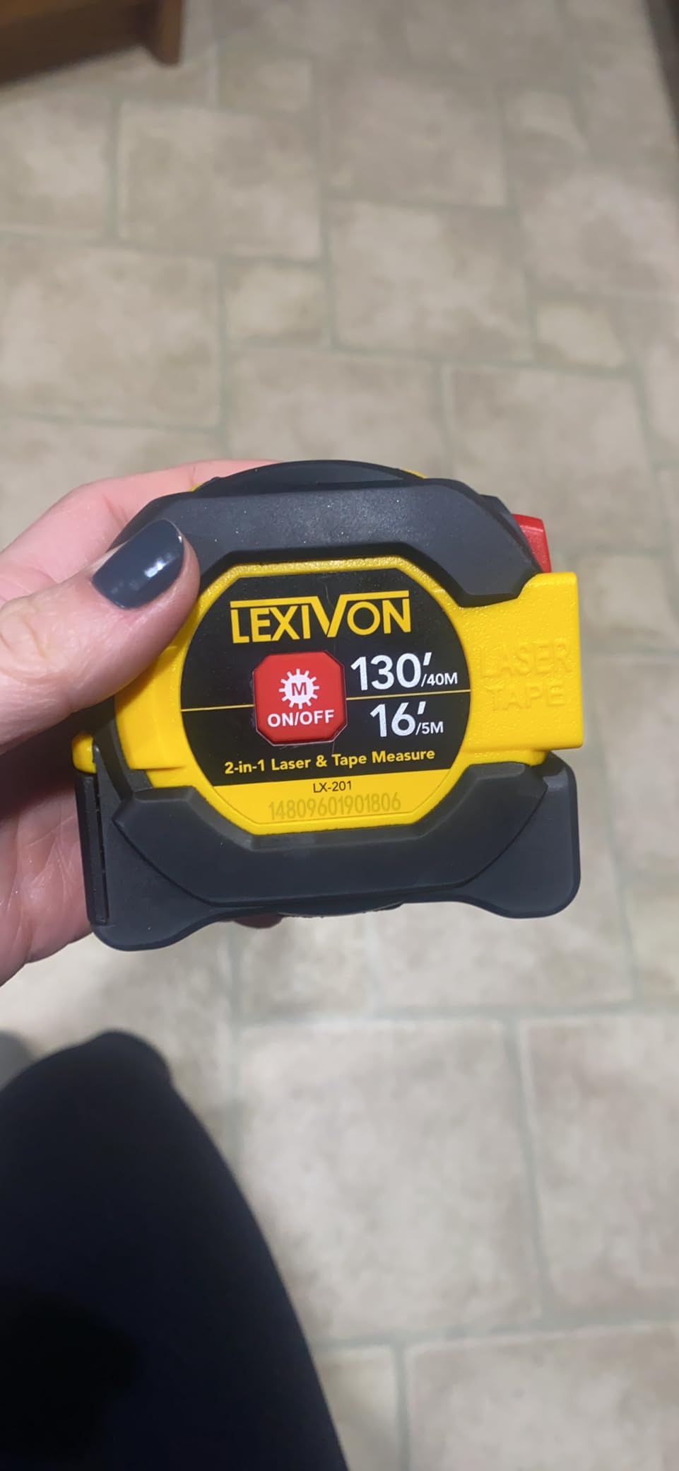 Lexivon 2 in 1 Digital Laser Tape Measure | 130ft/40m Laser Distance Meter Display On Backlit LCD Screen with 16ft/5m AutoLock Measuring Tape | Ft/Inch/Fractions/M/mm(LX-201) customer photo 2