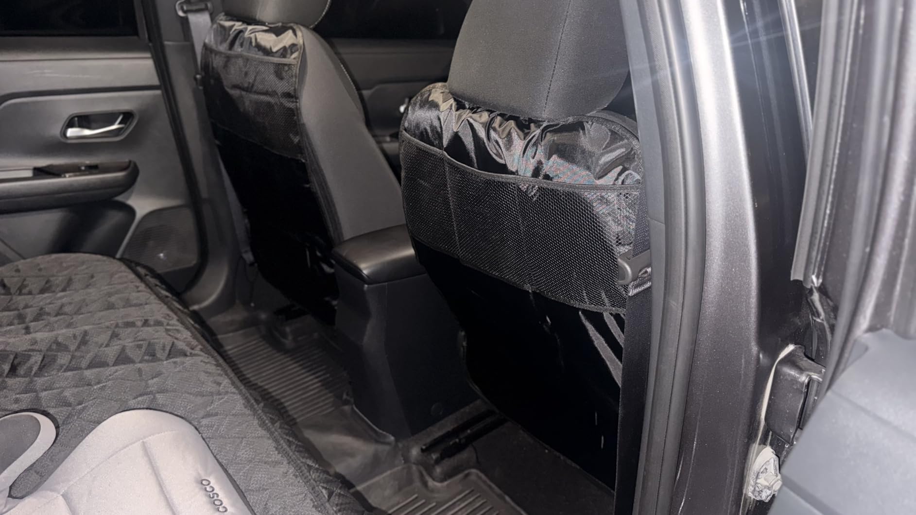 lebogner Back Seat Cover For Kids + 3 Pocket Storage Organizer, 2 Pack X-Large Waterproof Kick Mats Backseat Protector, Car Seat Back Protectors For Vehicles To Protect From Dirt, Mud & Scratches customer photo 2