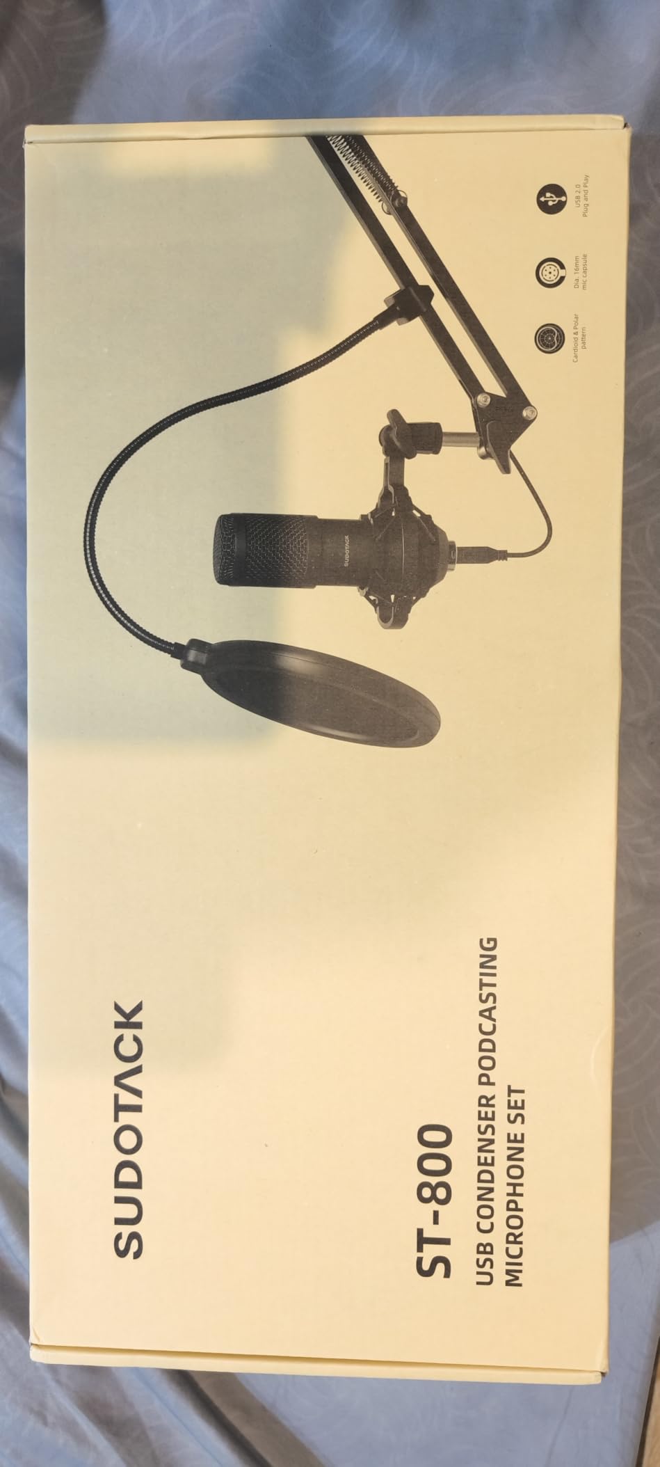 SUDOTACK USB Condenser Podcast Microphone for PC: Studio Microphone Kit with 192KHz/24bit Professional Sound Chipset Cardioid for Recording, Streaming, Gaming, Voice-Over, YouTube, Twitch (ST-800) customer photo 2