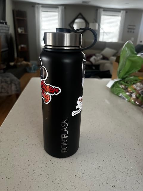 IRON °FLASK Camping & Hiking Hydration Flask with Straw, Wide Mouth Insulated Stainless Steel Sports Water Bottle - 40 oz Midnight Black customer photo 2