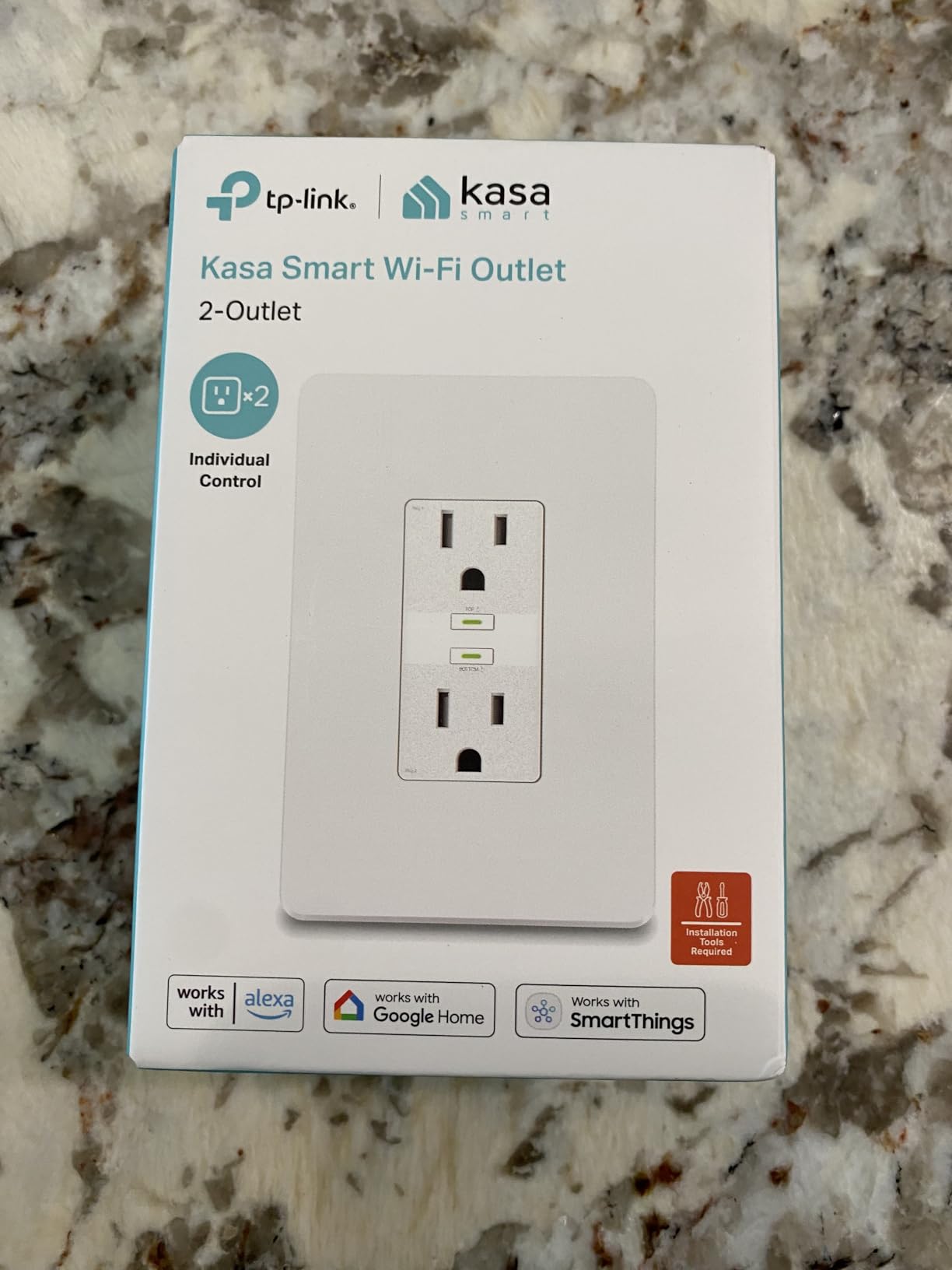 Kasa Smart Plug KP200, In-Wall Smart Home Wi-Fi Outlet Works with Alexa, Google Home & IFTTT, No Hub Required, Remote Control, ETL Certified, White, 1 Pack customer photo 1