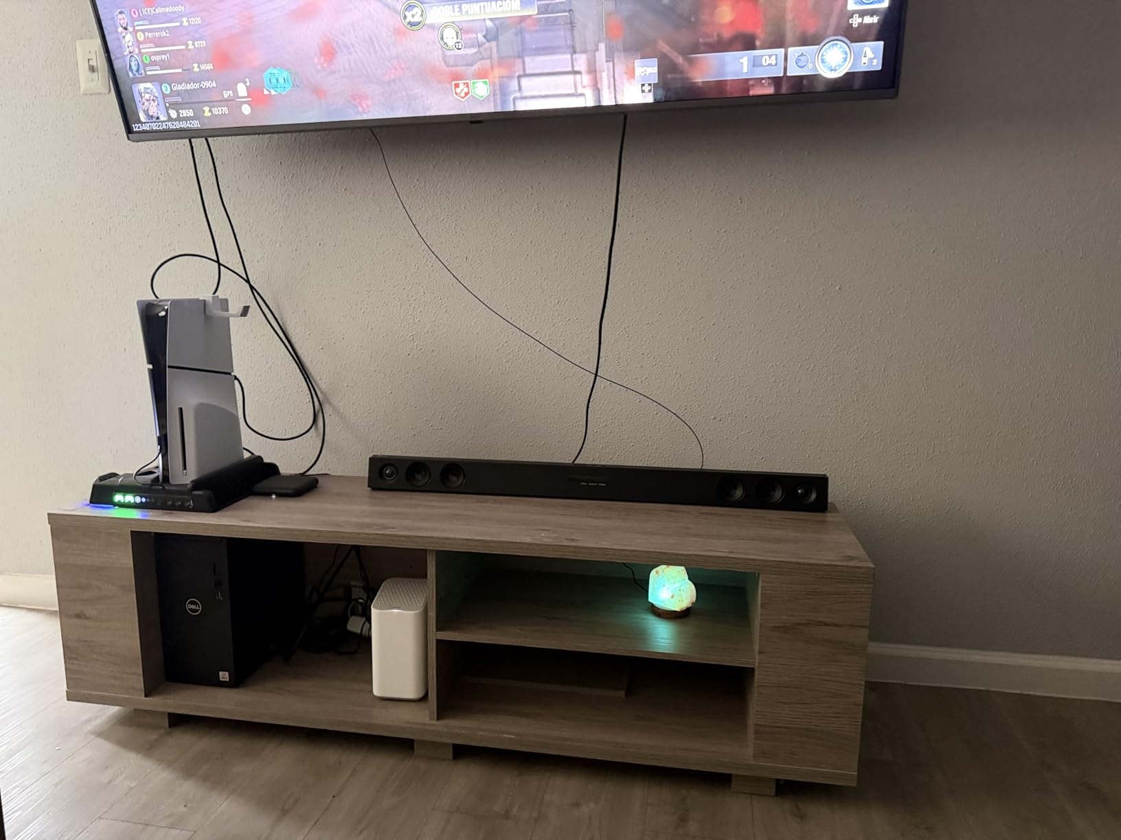 Tangkula Wood TV Stand for TVs up to 65 Inch Flat Screen, Modern Entertainment Center with 8 Open Shelves, Universal TV Storage Cabinet for Living Room Bedroom, TV Console Table (Rustic Brown) customer photo 1