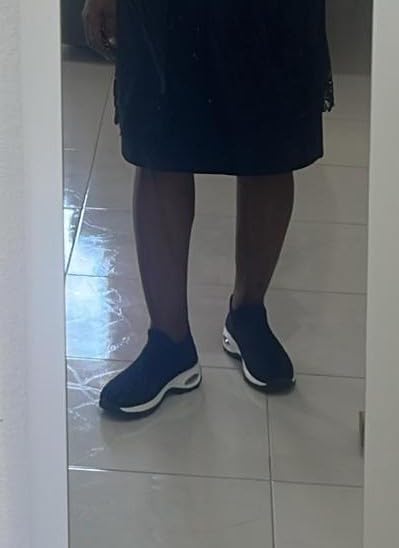 STQ Walking Shoes Women Slip on Sneakers Non Slip Work Arch Support Tennis Plantar Fasciitis Orthopedic Breathable Mesh Comfortable Ladies Nursing customer photo 2