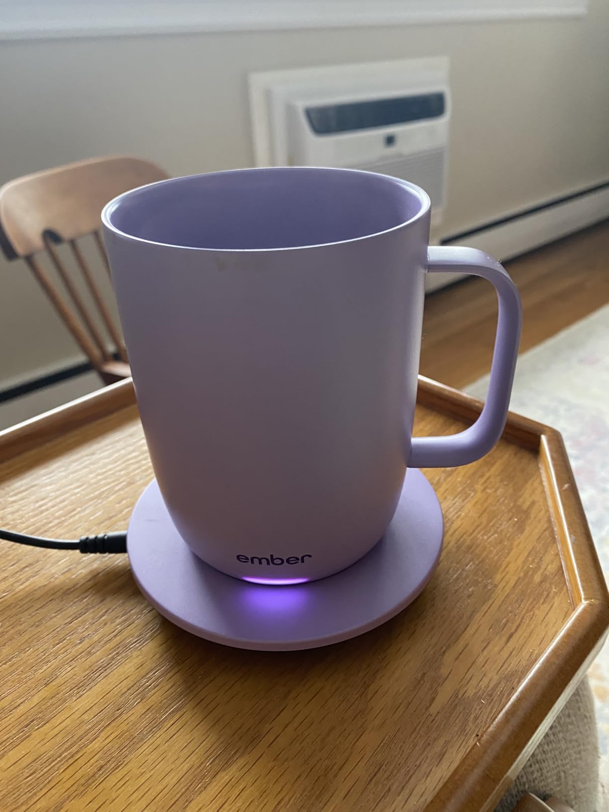 Ember Temperature Control Smart Mug 2, 10 Oz, App-Controlled Heated Coffee Mug with 80 Min Battery Life and Improved Design, White customer photo 1